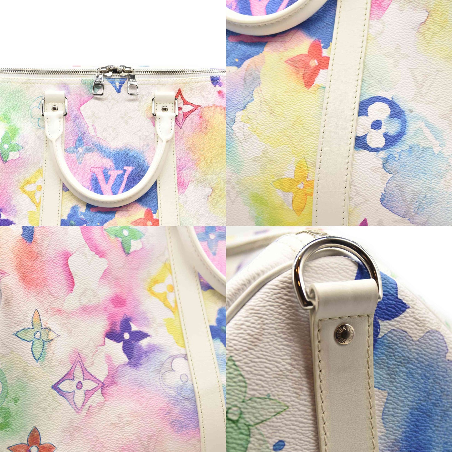 LOUIS VUITTON Monogram Watercolor Keepall Bandouliere 50 Multicolor RFID