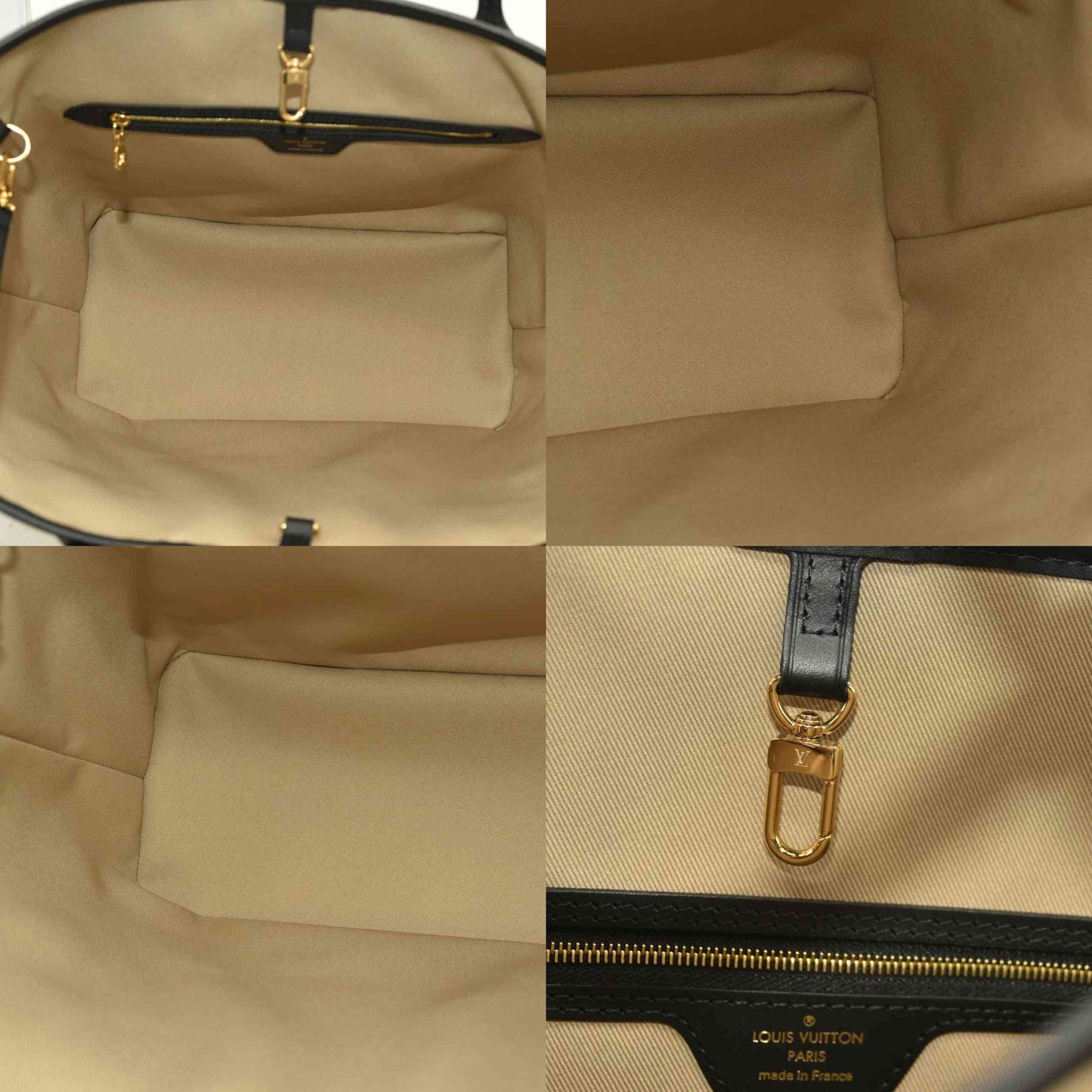 LOUIS VUITTON  Cotton Monogram Embroidered Neverfull MM Beige Black RFID