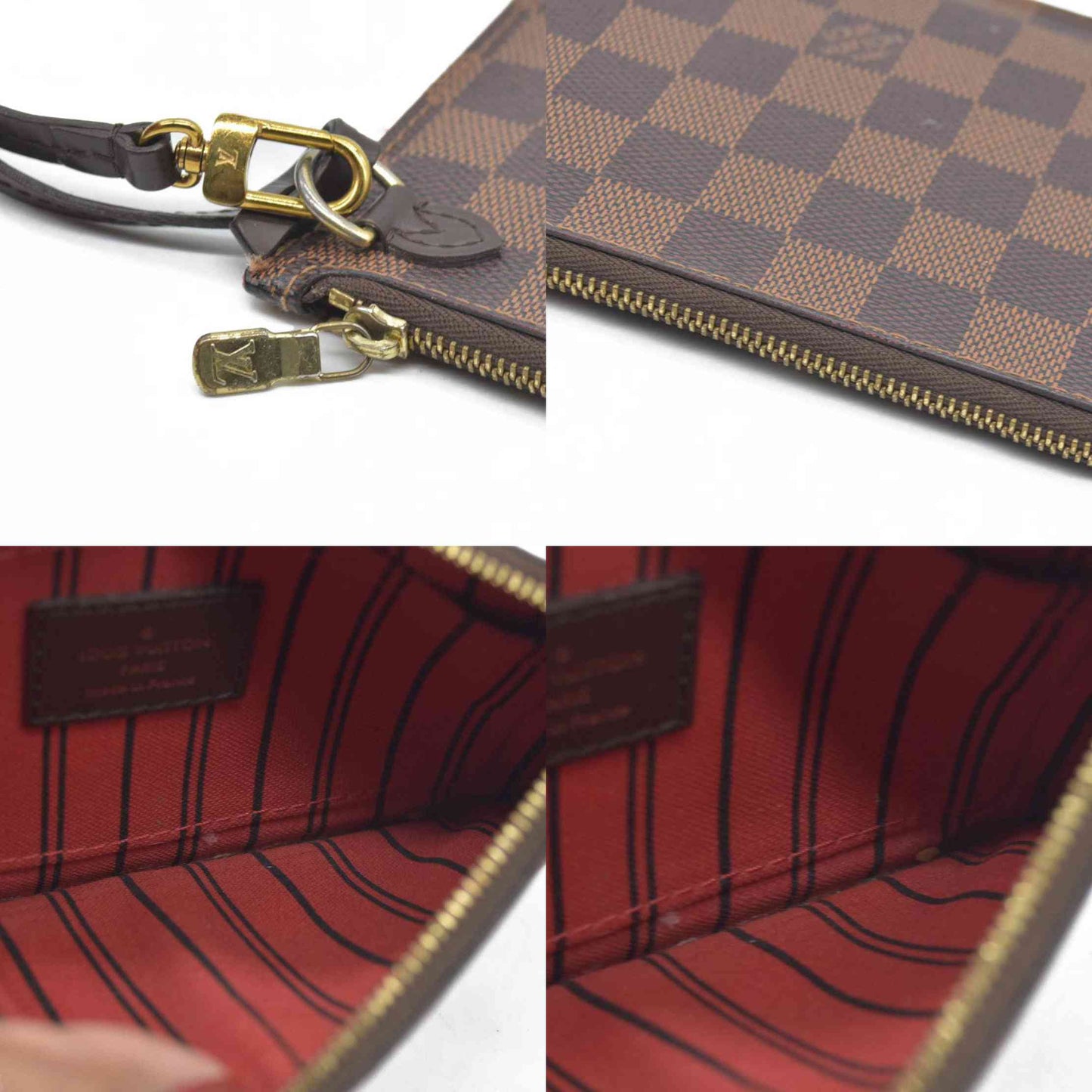 $2100 Louis Vuitton Damier Ebene Neverfull PM Pochette