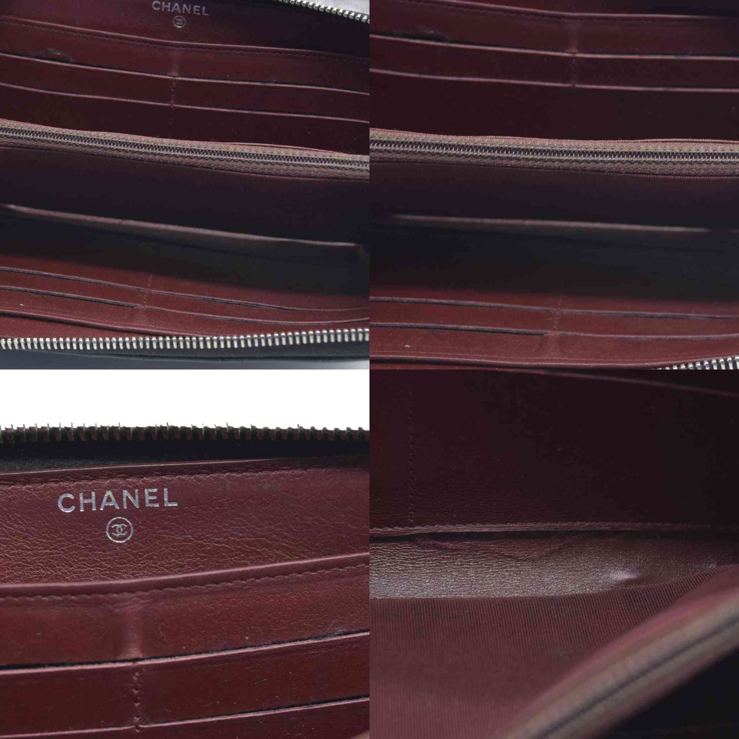 $1200 Chanel 2011 Caviar Leather Zip Around Long Wallet
