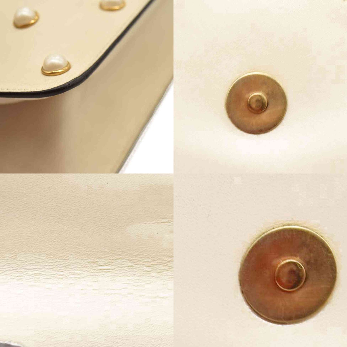 Gucci  Nappa Pearl Studded Mini Queen Margaret Broadway Shoulder Bag Mystic White