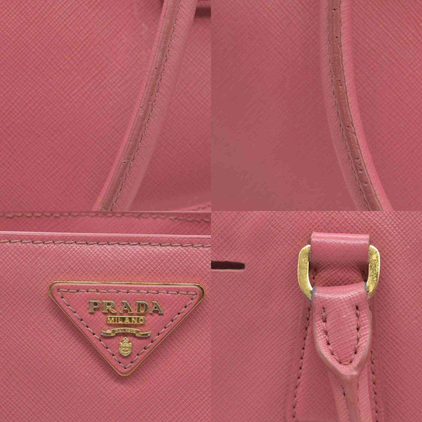 $4500 Prada Saffiano Lux Large Galleria Double Zip Tote Pink
