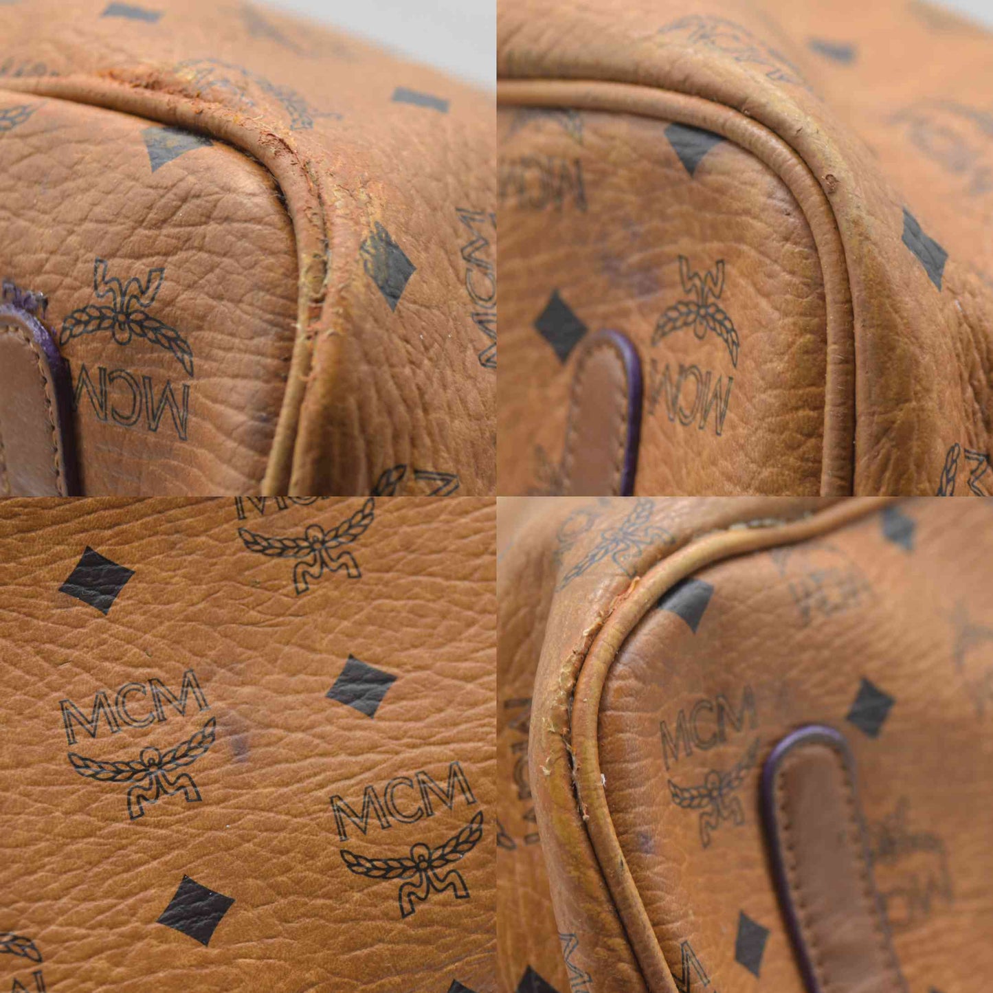 $740 MCM  Visetos Large Liz Reversible Shopper Tote Cognac