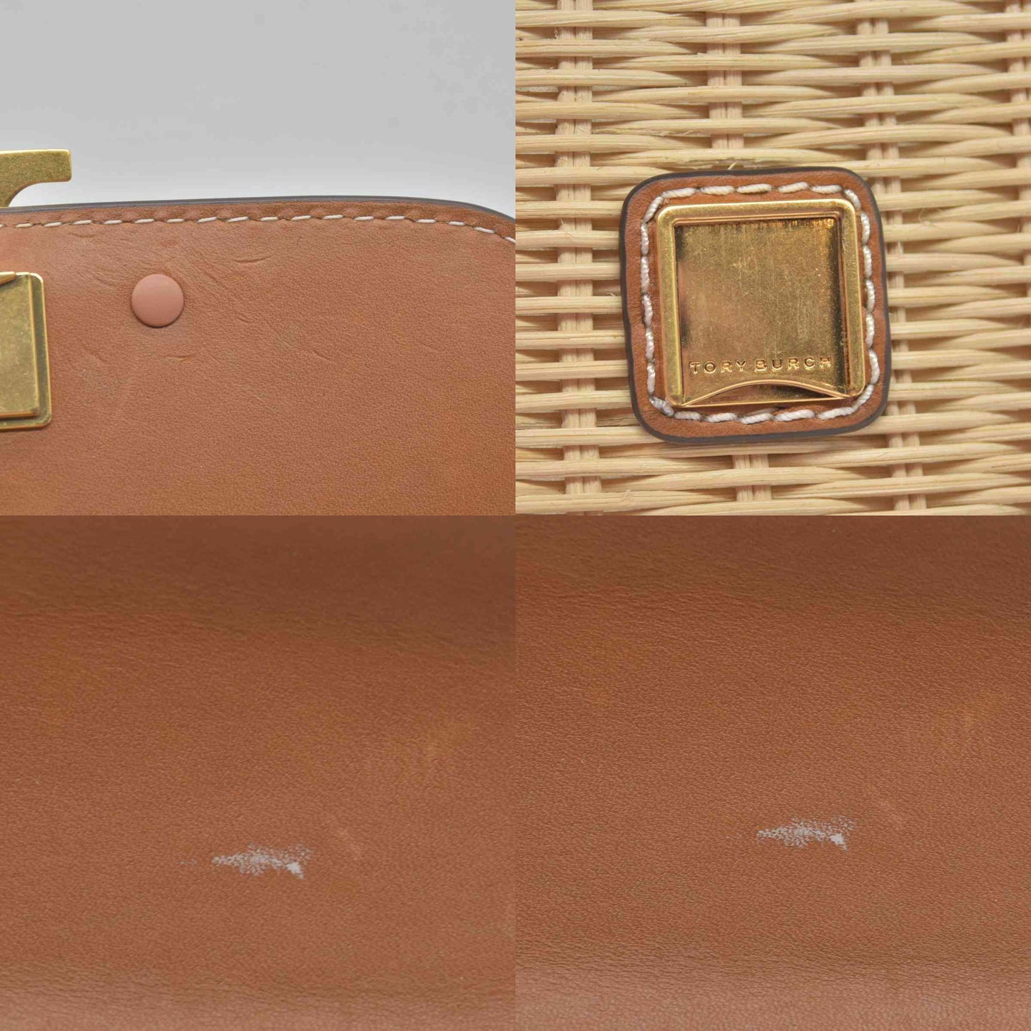 $698 Tory Burch Eleanor Rattan Small Shoulder Bag