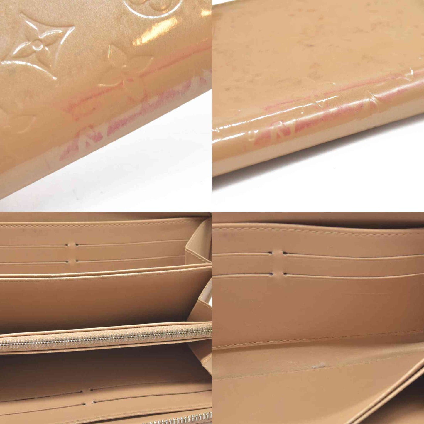 $840 Louis Vuitton Monogram Vernis Zippy Zip Around Long Wallet CA0036