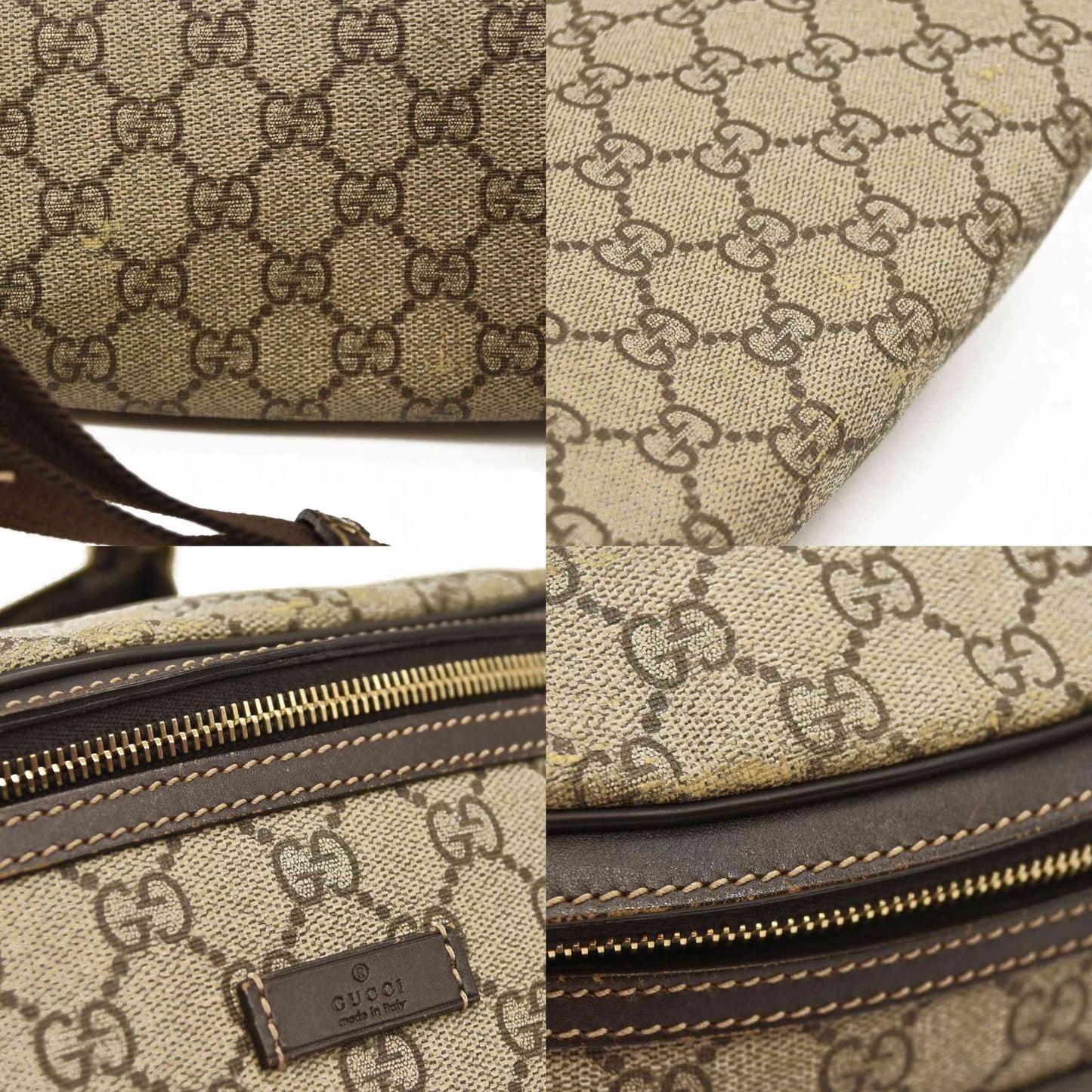 Gucci  GG Supreme Monogram Belt Bag Dark Brown