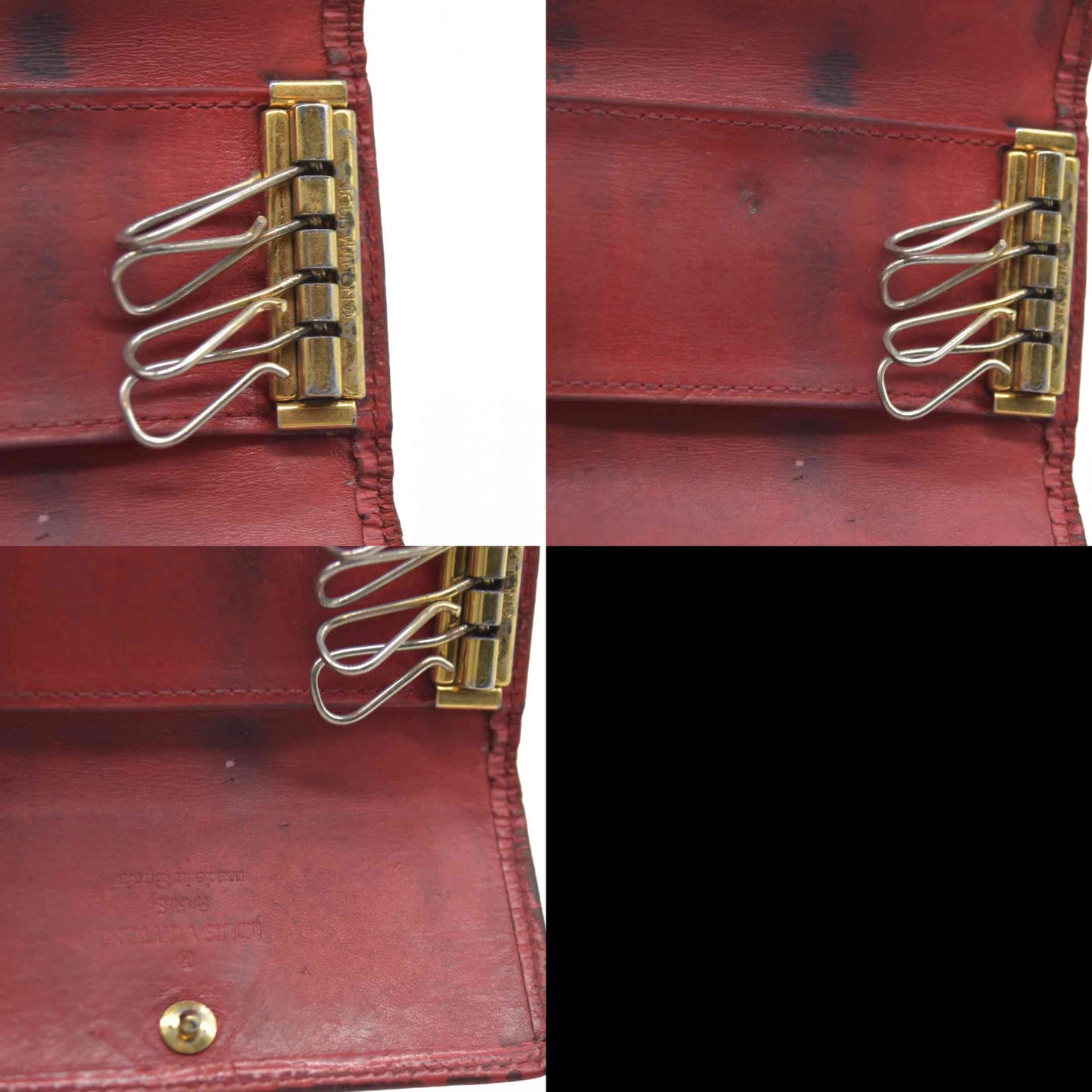 AUCTION $320 Louis Vuitton Epi Multicles Leather 4 Ring Key Case Red CA0973