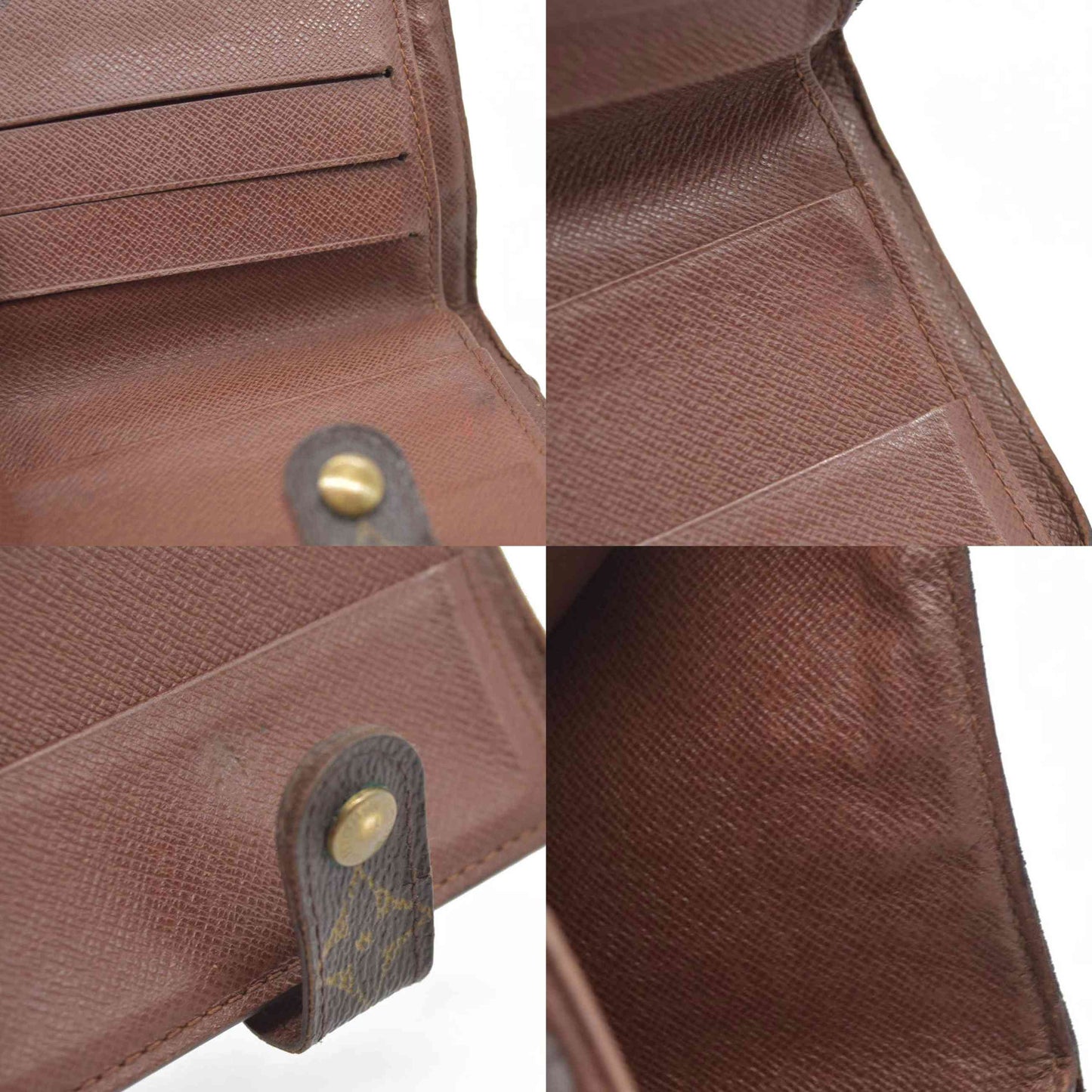 $590 Louis Vuitton Monogram Compact Zip Bifold Wallet Brown CA0072