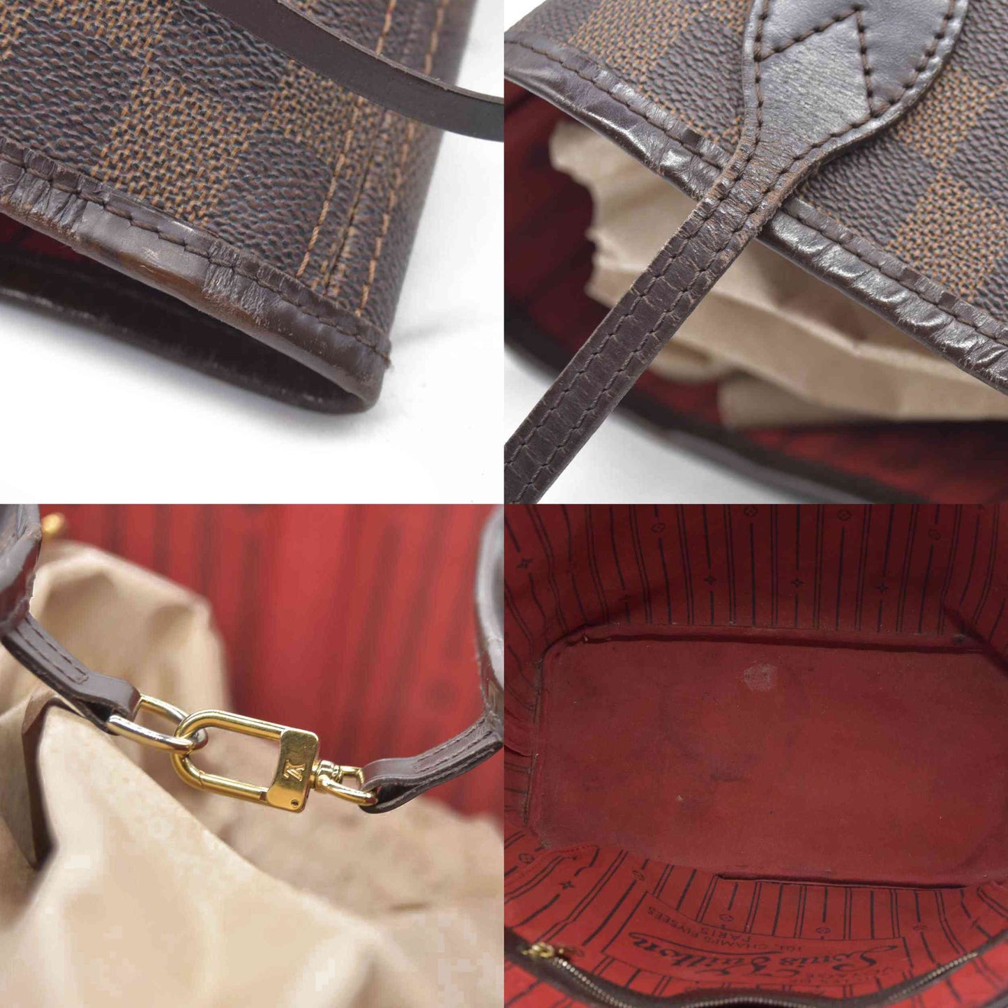 $2170 Louis Vuiton Damier Ebene Neverfull MM SD4019