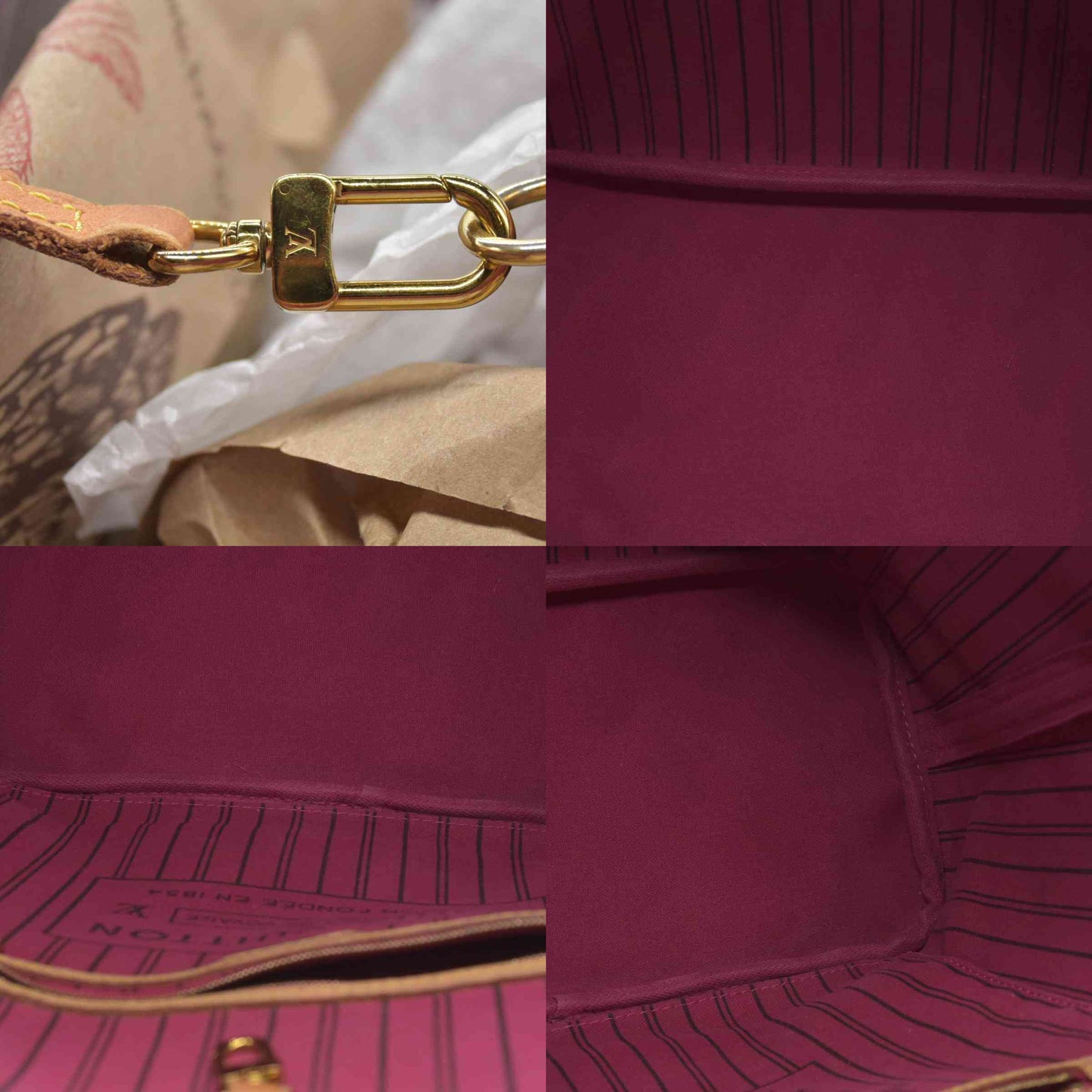 $2170 Louis Vuitton  Monogram Neo Neverfull MM Fuchsia AR0280