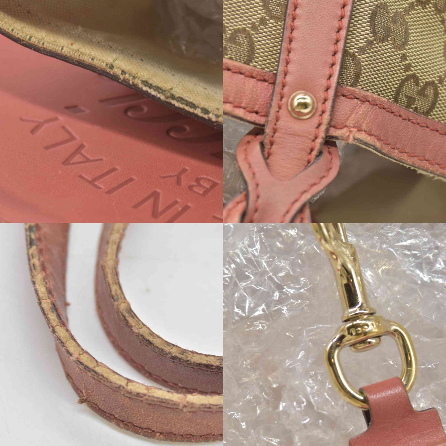 $1040 Gucci Monogram Medium Craft Tote Red