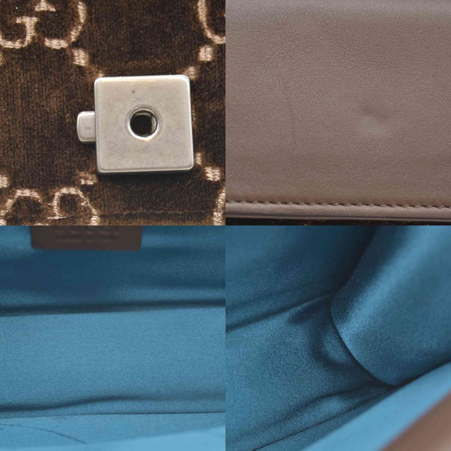 $2650 Gucci Velvet Moon Calfskin Crystal GG Monogram Small Dionysus Shoulder Bag Brown Vintage Cocoa Black Diamond