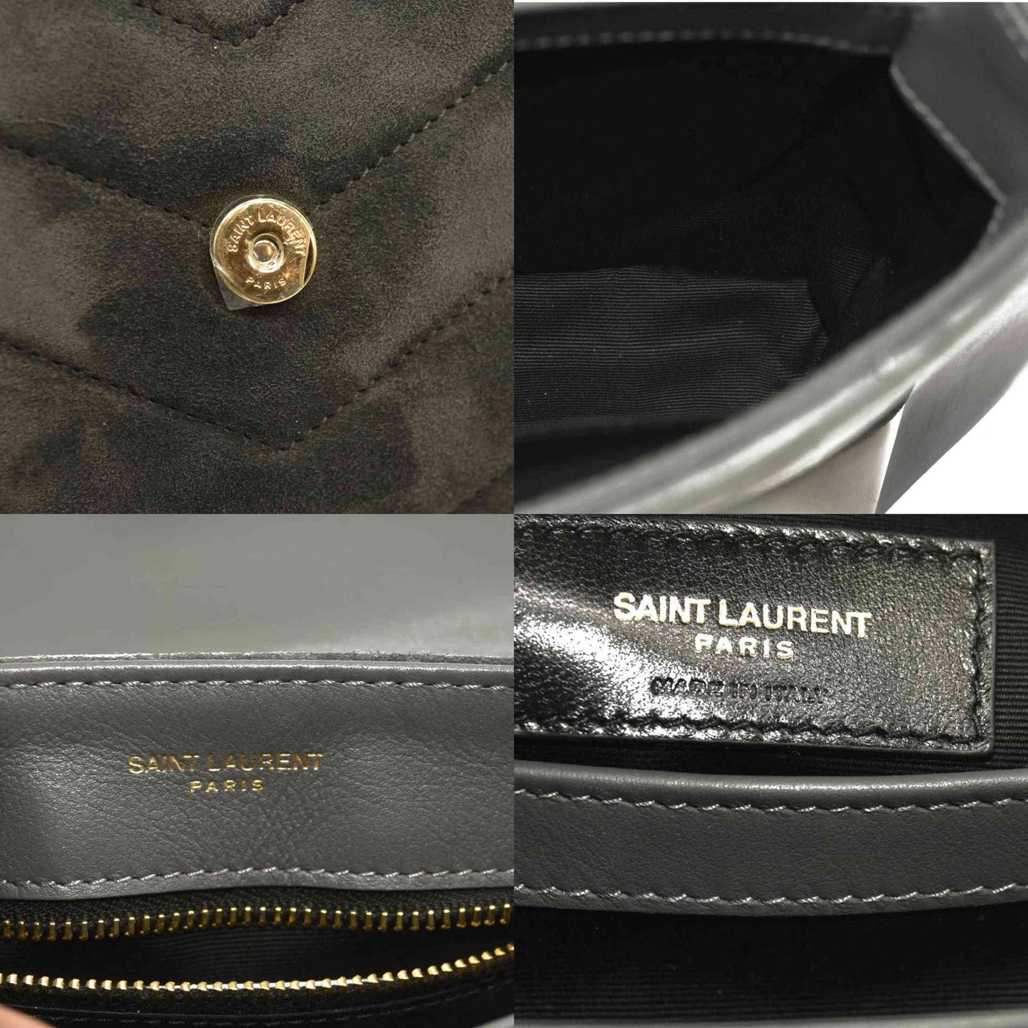 Saint Laurent  Suede Toy Loulou Shoulder Bag Storm