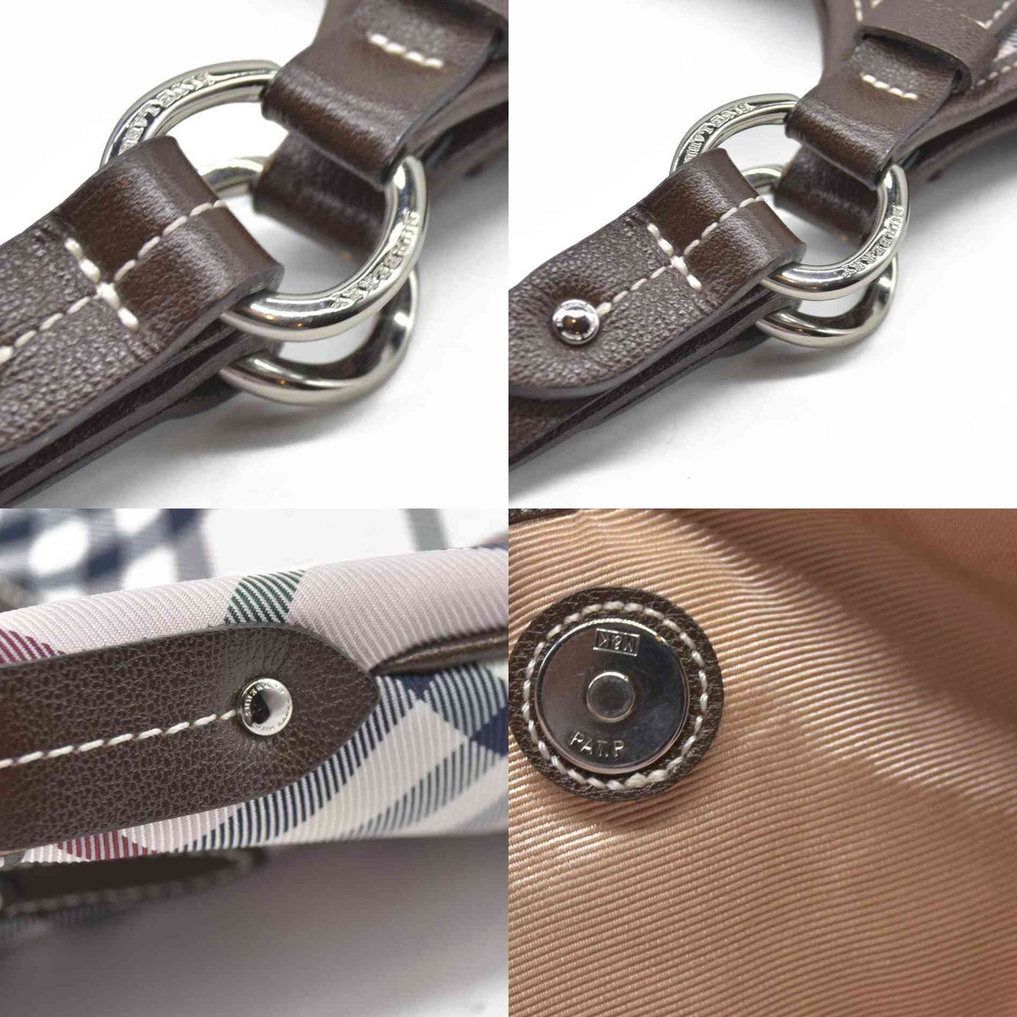 BURBERRY Nova Check Blue Label Shoulder Bag Nylon Pink