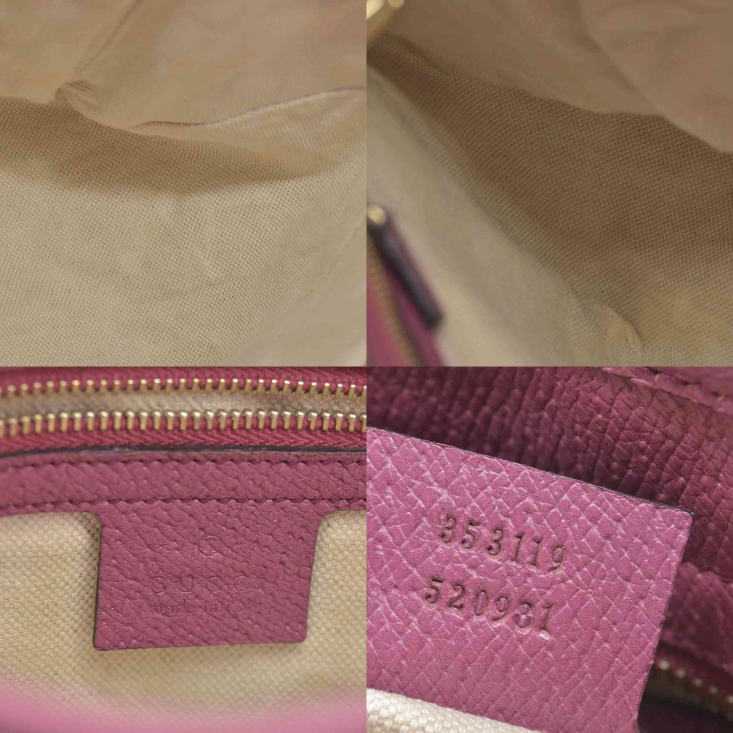 $1290 Gucci GG Canvas Bree Tote Pink Consignment