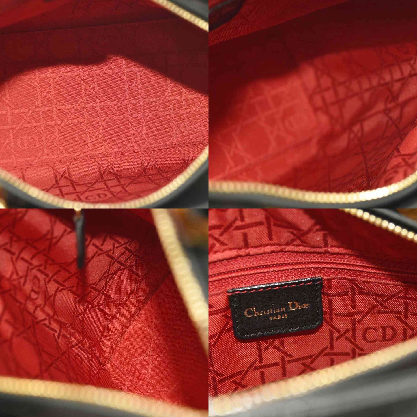 CHRISTIAN DIOR Cannage Medium Lady Dior Black