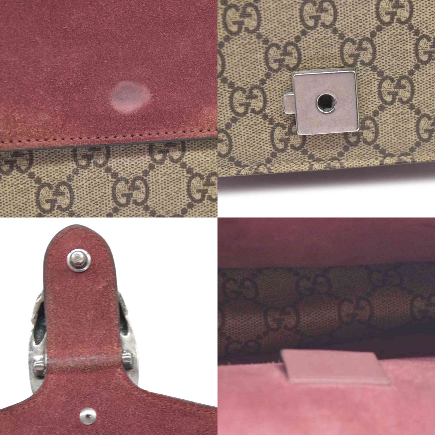 $2980 Gucci GG Supreme Monogram Blooms Mini Dionysus Shoulder Bag Beige Multicolor Dry Rose