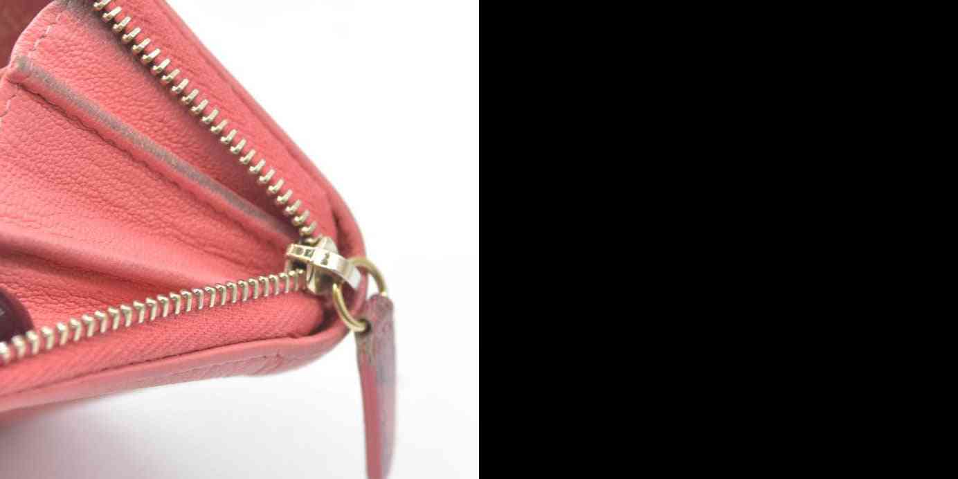 CHANEL CC Logo Leather Coin Purse Wallet Pink 26515186