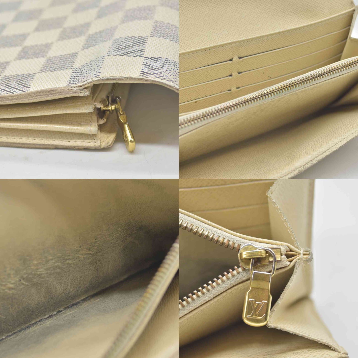 $725 2009 Louis Vuitton Damier Azur Sarah Wallet CA3009