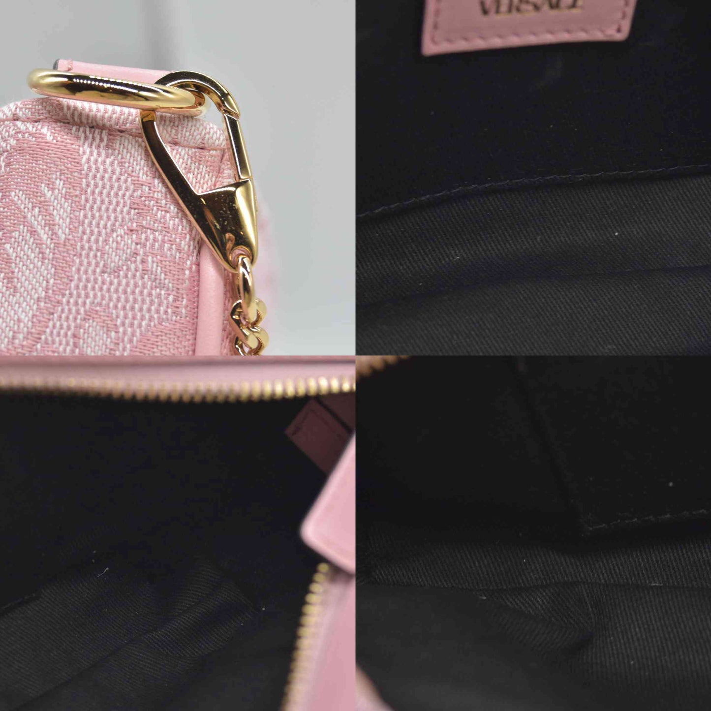 Versace Jacquard Barocco Quilted Medusa Crossbody Pink CONSIGNMENT