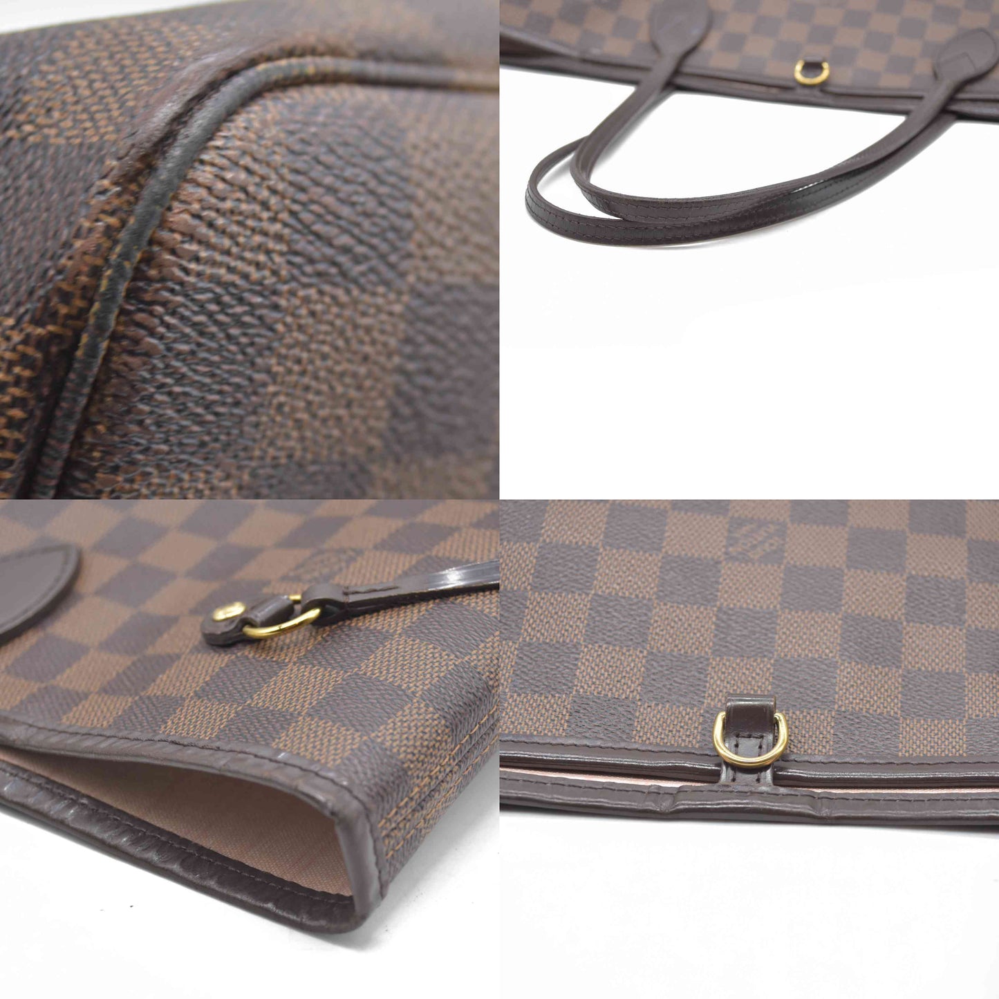 Louis Vuitton  Damier Ebene Neo Neverfull MM Rose Ballerine  AR5016 Tote Pink Interior