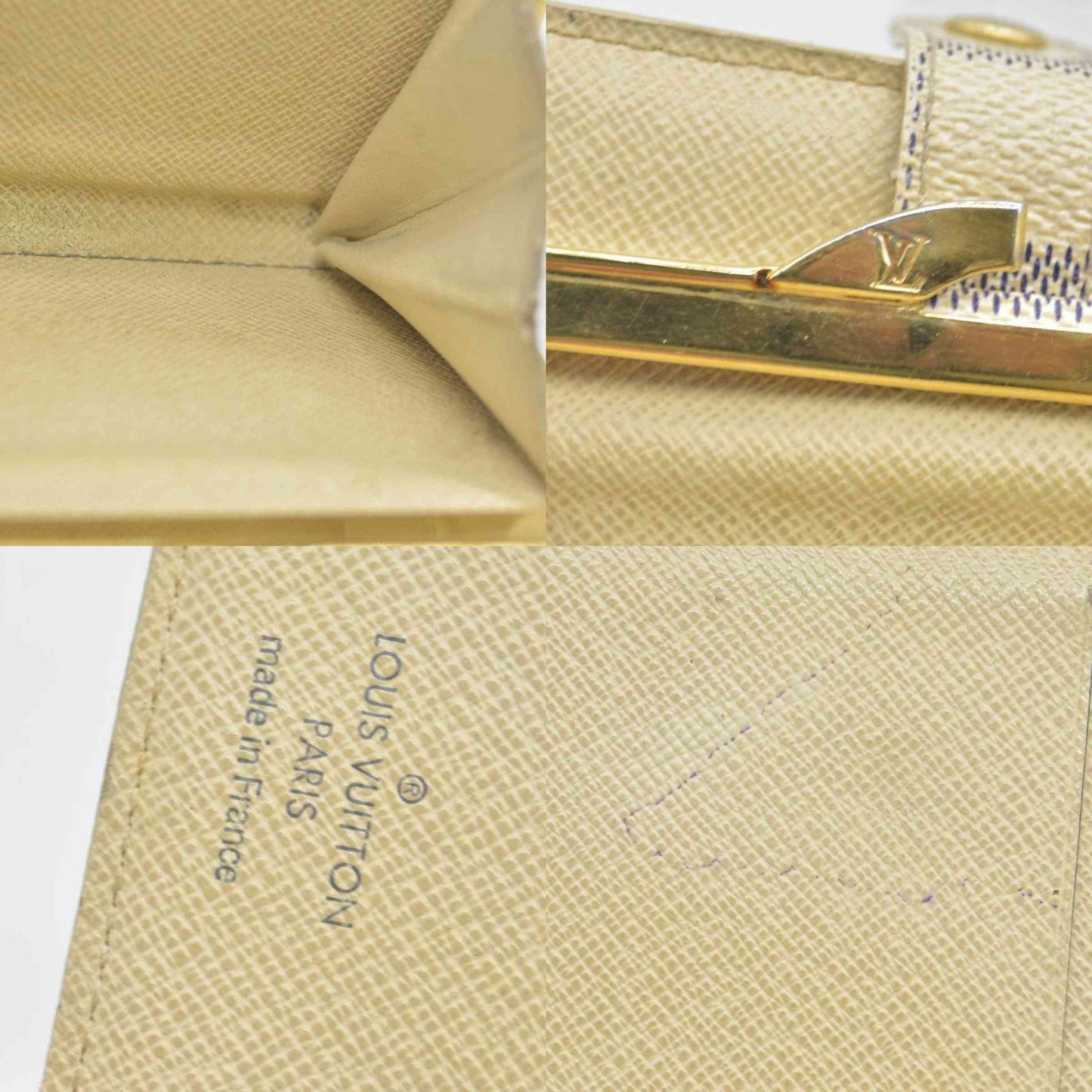 $750 2009 Louis Vuitton Damier Azur French Purse Wallet CONSIGNMENT MI4079