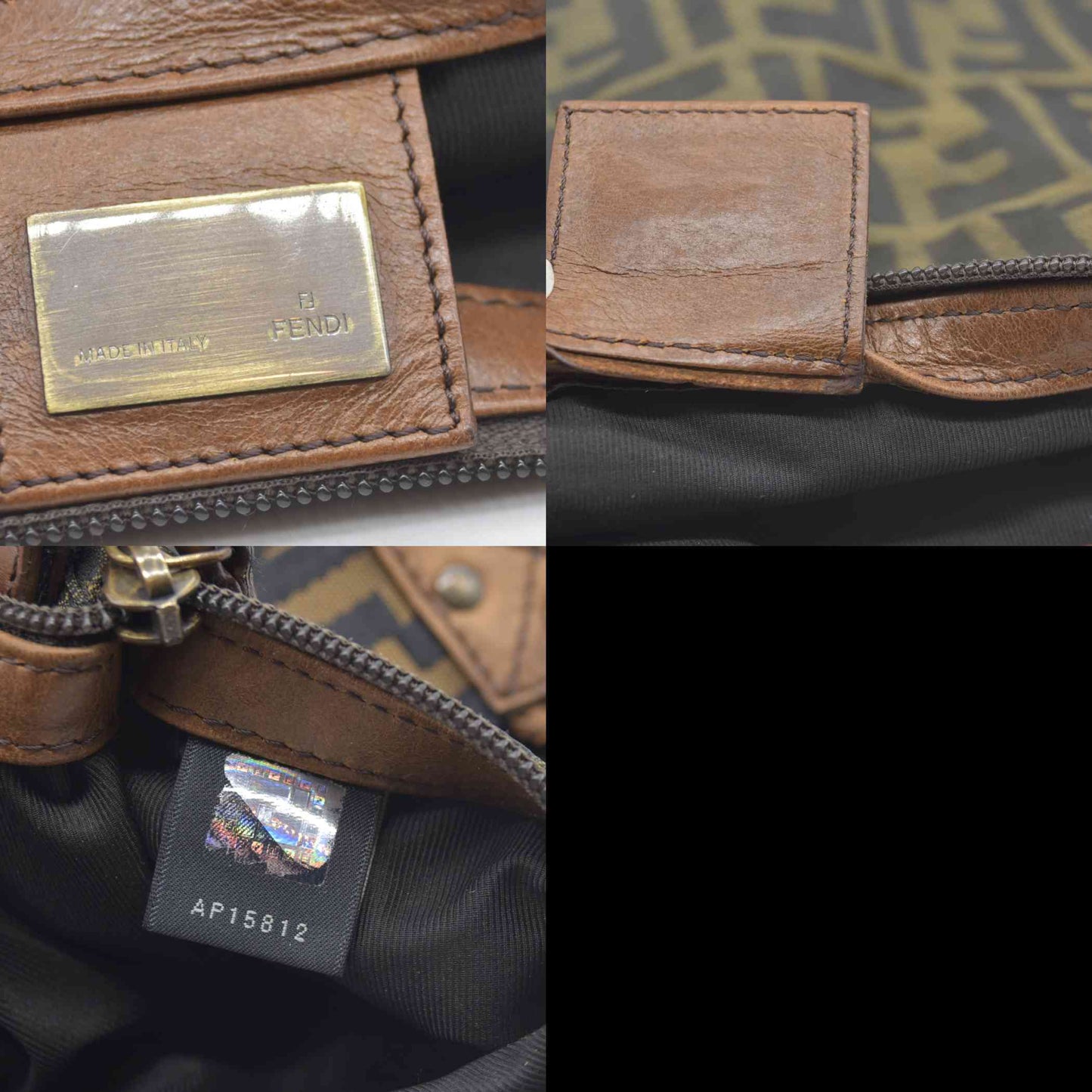 $790 Fendi 2000-2010 Zucca Canvas FF Flat Messenger Bag crossbody bag CONSIGNMENT