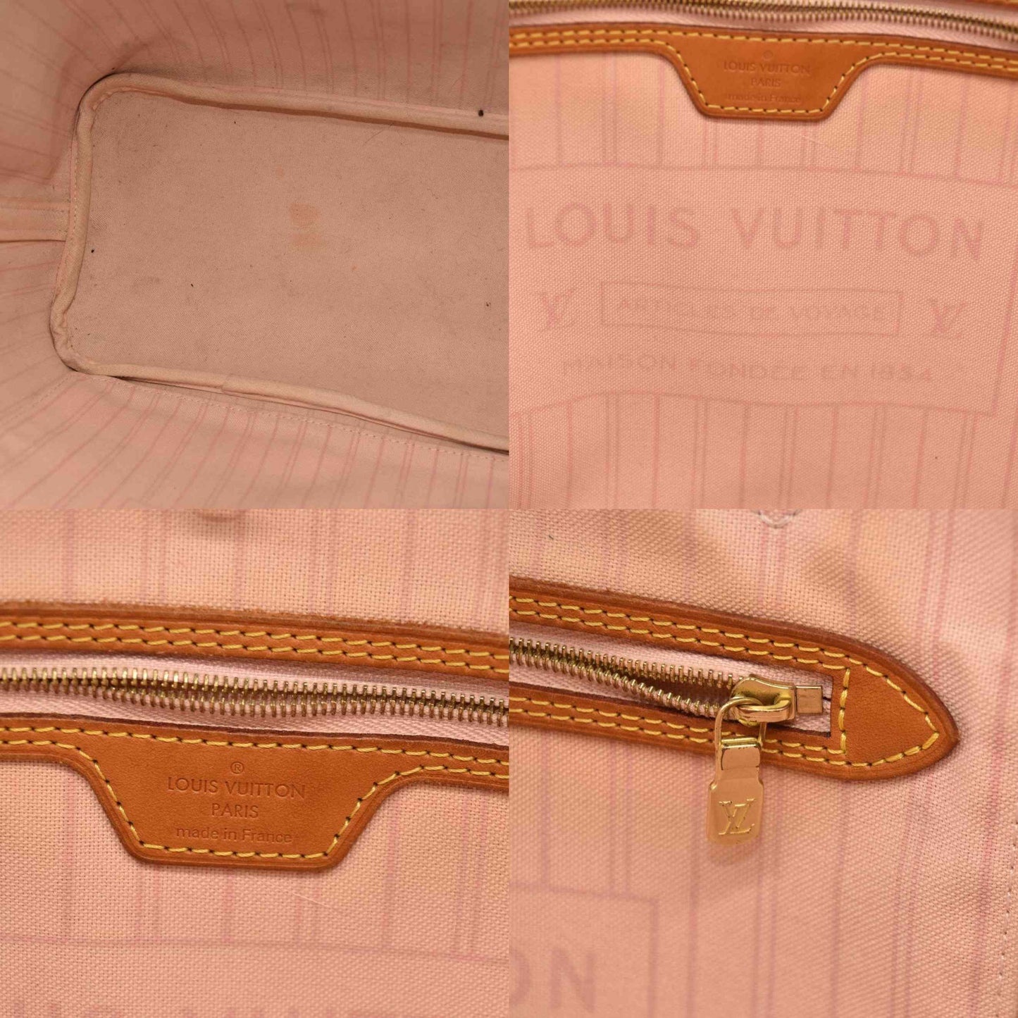 LOUIS VUITTON Damier Azur Neo Neverfull MM Rose Ballerine FL0129