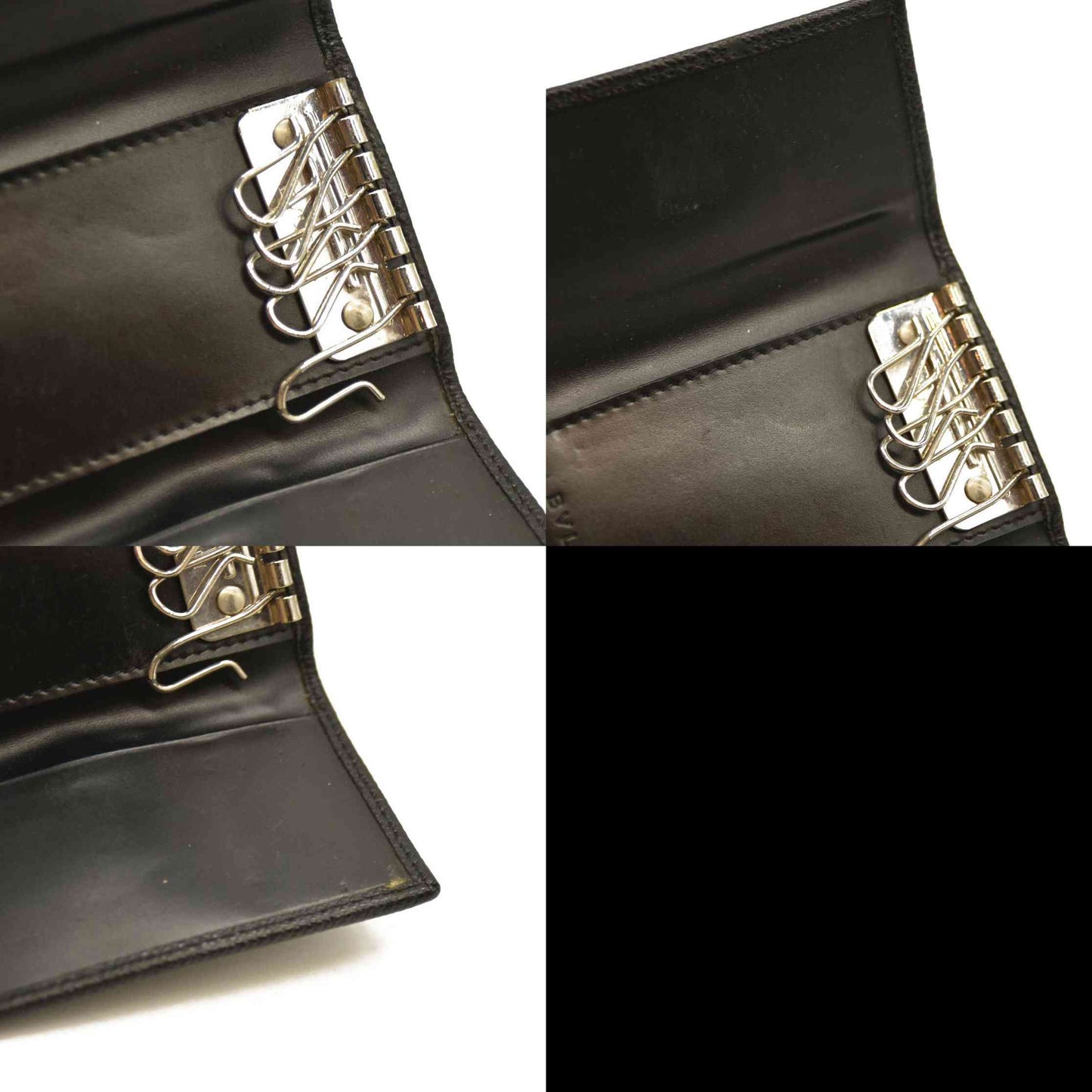 BVLGARI BVLGARIBVLGARI Clip Leather 6 Ring Key Case Black