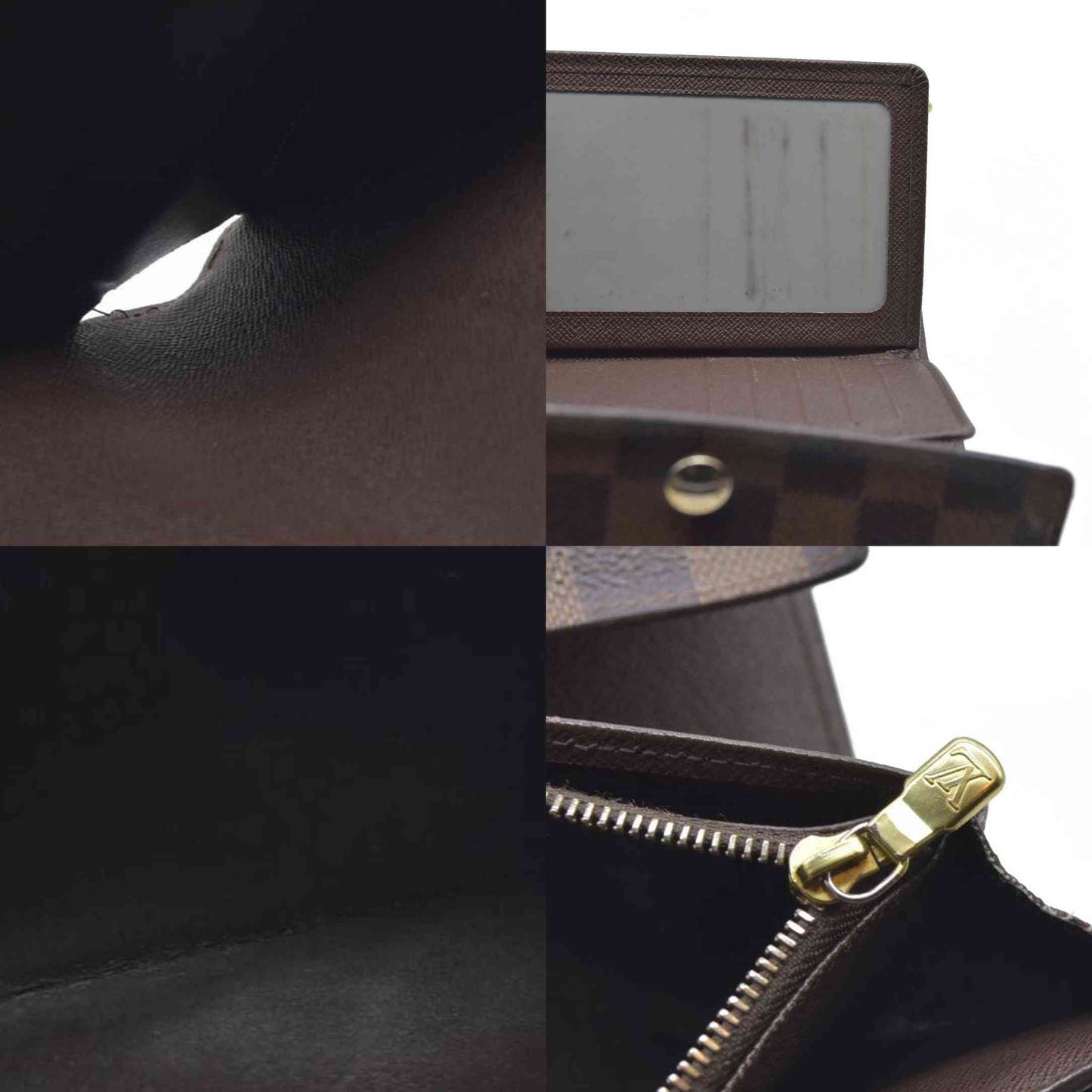 AUCTION $610 Louis Vuitton  Damier Ebene Porte Tresor Etui Papiers Wallet CA3079