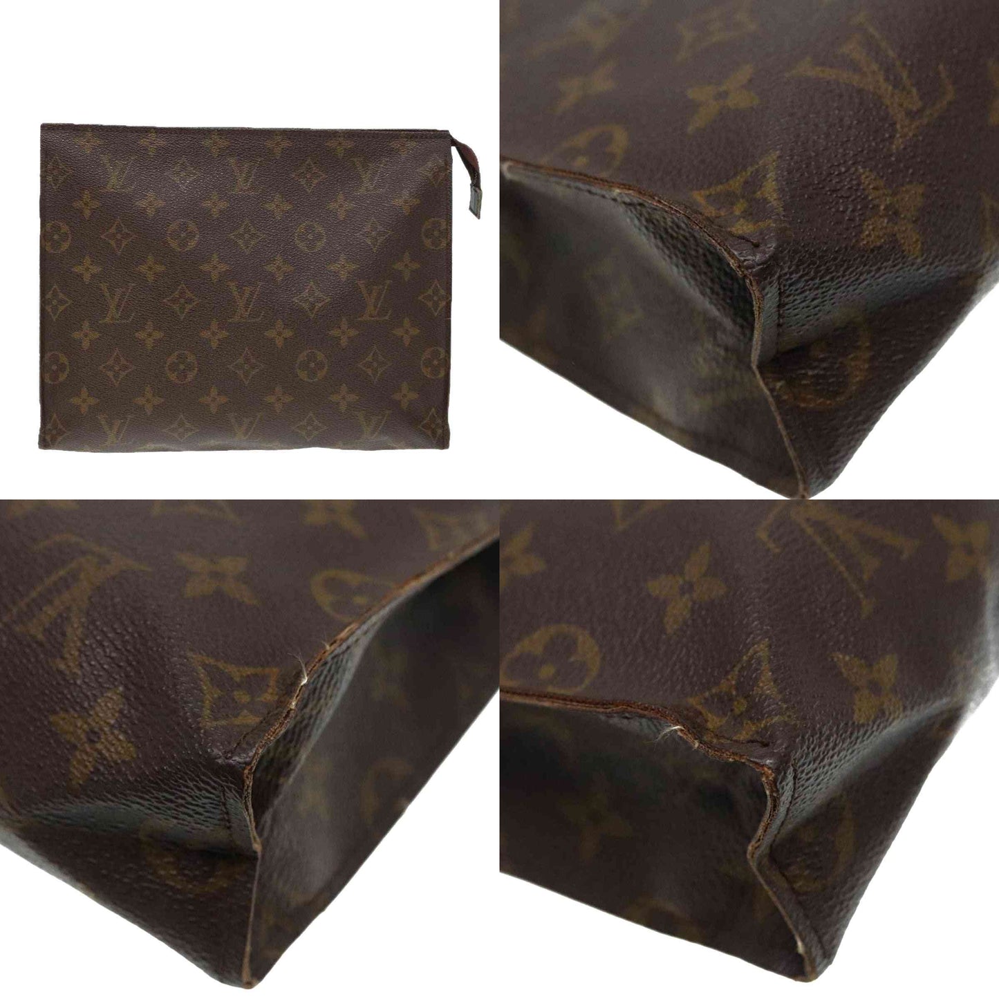 Louis Vuitton  Monogram Toiletry Pouch 26 Leather Interior Tab