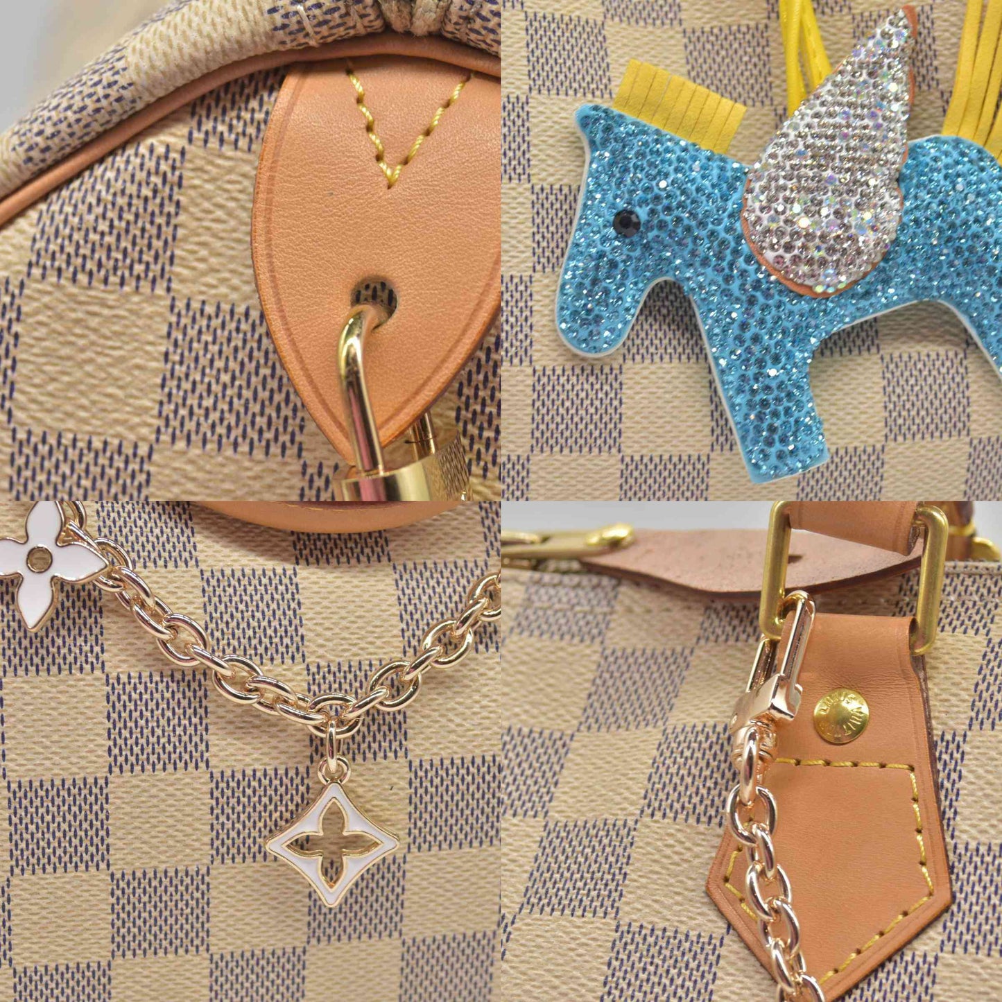 $1550 Louis Vuitton Damier Azur Speedy 30 DU4180 CONSIGNMENT