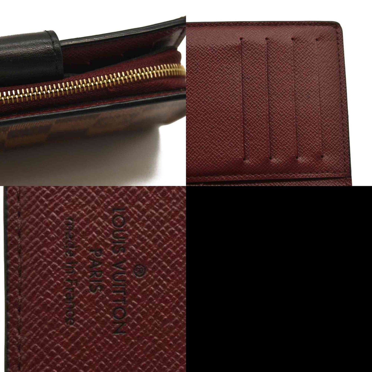 LOUIS VUITTON  Damier Ebene Juliette Wallet Bordeaux Black SP5220