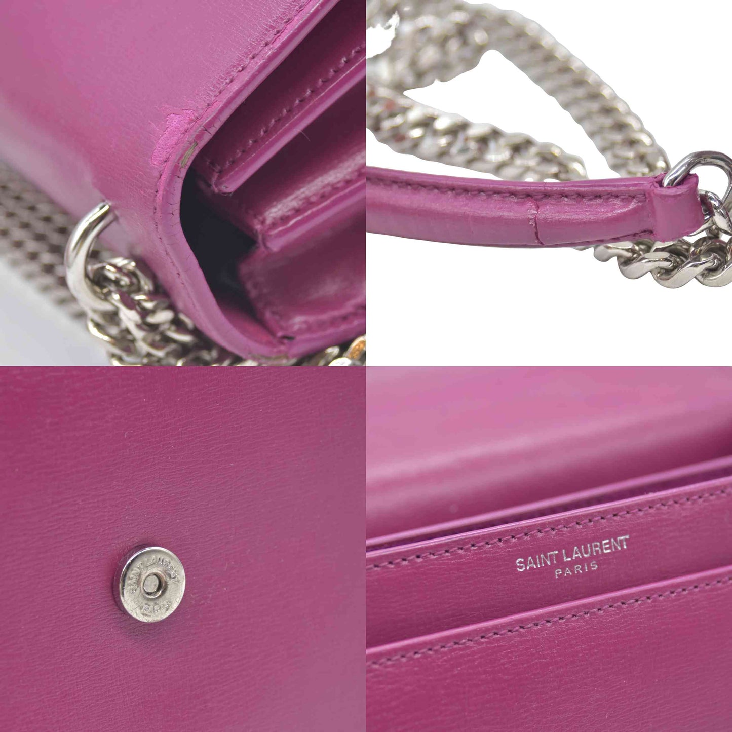 $2800 Saint Laurent Calfskin Medium Monogram Sunset Purple