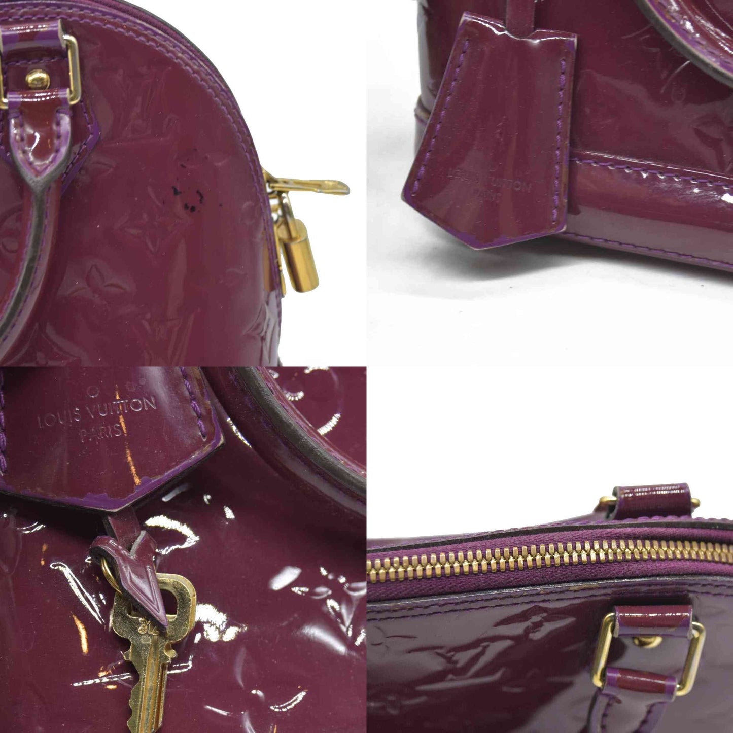 $2350 CONSIGNMENT Louis Vuitton Amethyste Monogram Vernis Alma BB