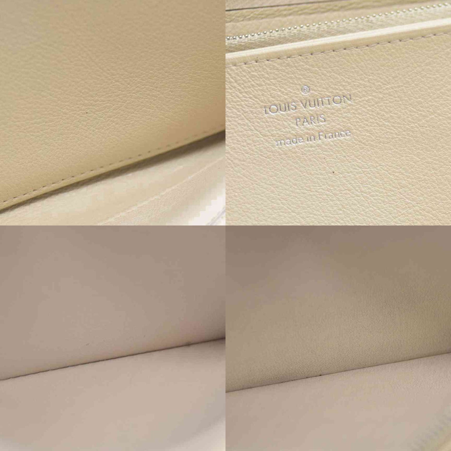 Louis Vuitton Mahina Leather Zippy Zip Around Long Wallet Ivory TN2156