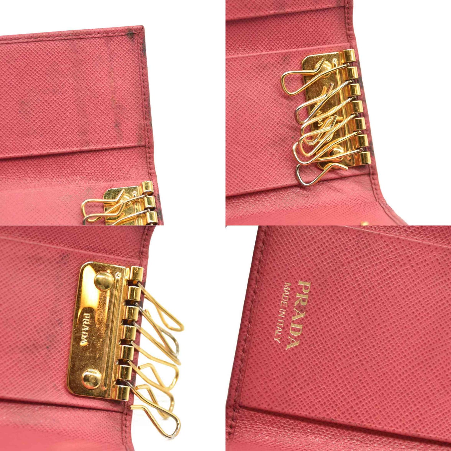 Prada  Saffiano 6 Key Holder Pink