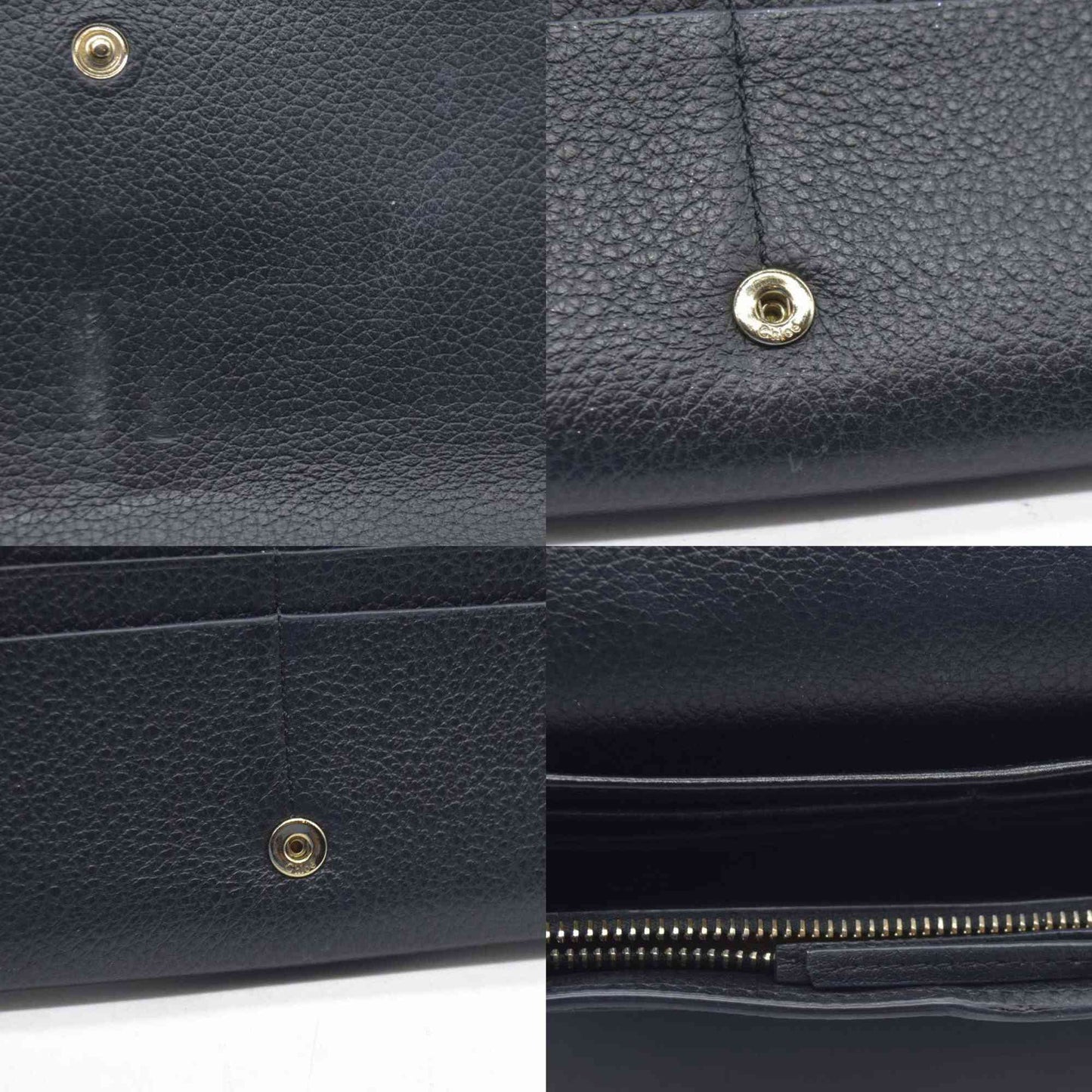 $495 Chloe Alphabet Leather Bifold Long Wallet