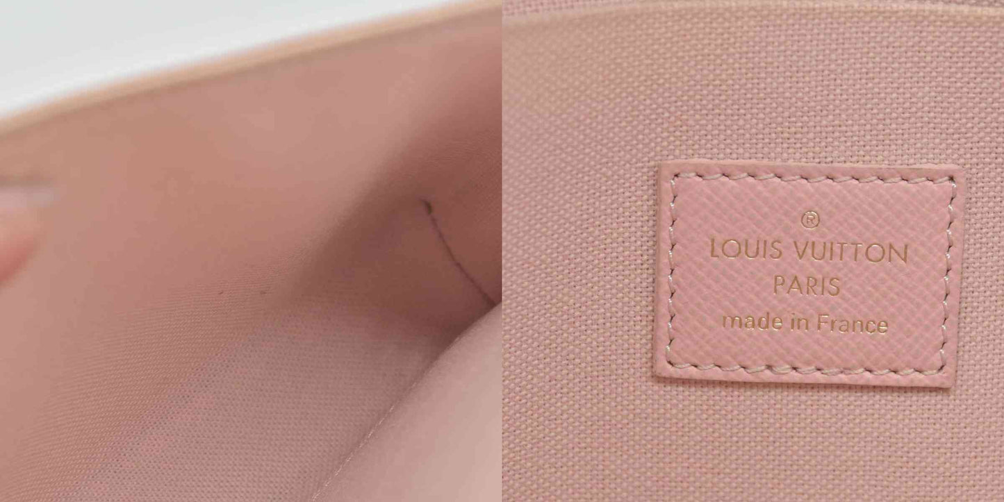 $1580 Louis Vuitton Damier Azur Pochette Felicie MI1149 2019 Pastel Pink