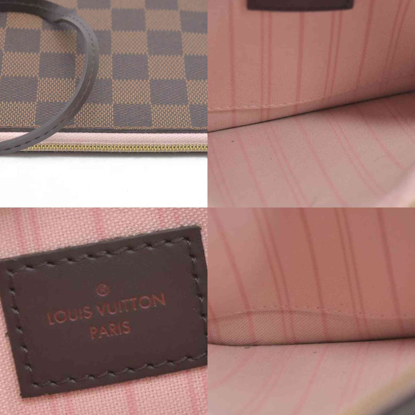 Louis Vuitton  Damier Ebene Neo Neverfull MM Pochette Rose Ballerine 2020 SD0270