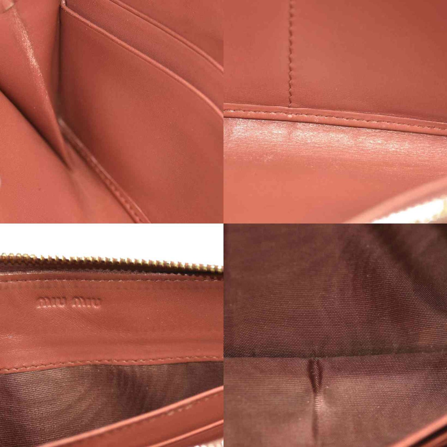 Miu Miu  Vernice Crocodile Embossed Calfskin Zip Around Wallet Cipria