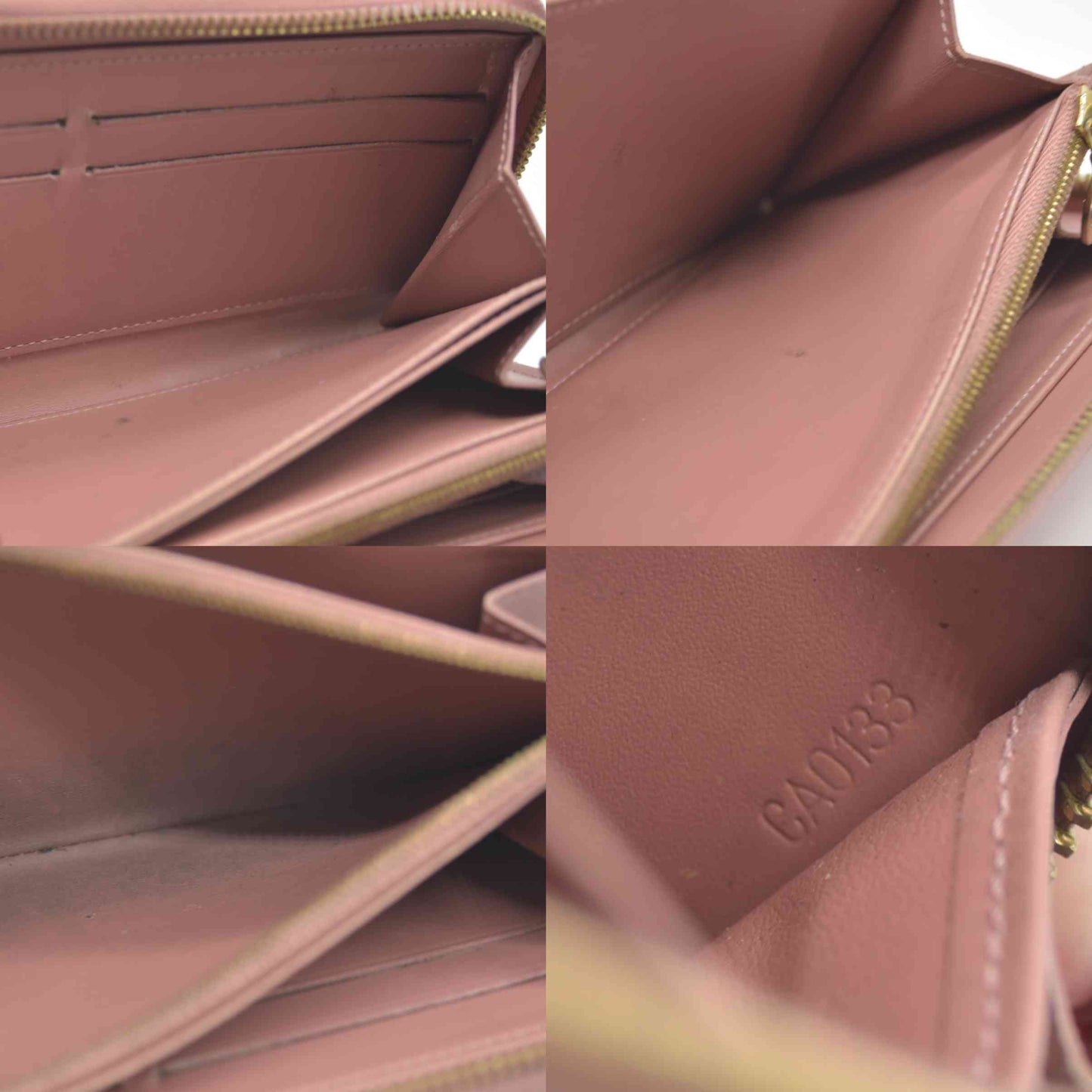 $1120 Louis Vuitton Vernis Ikat Zippy Wallet Rose Velours 2013 CA0133