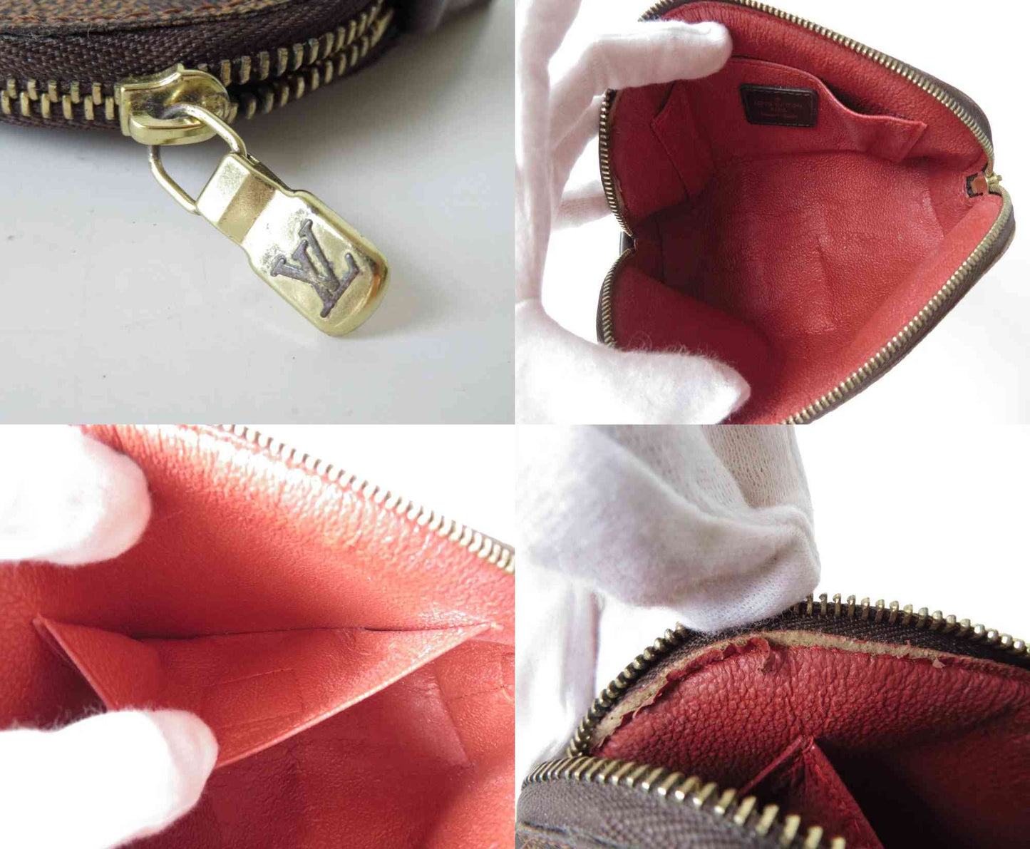 Louis Vuitton $600 Damier Ebene Pochette Cosmetic Pouch Bag CA1021