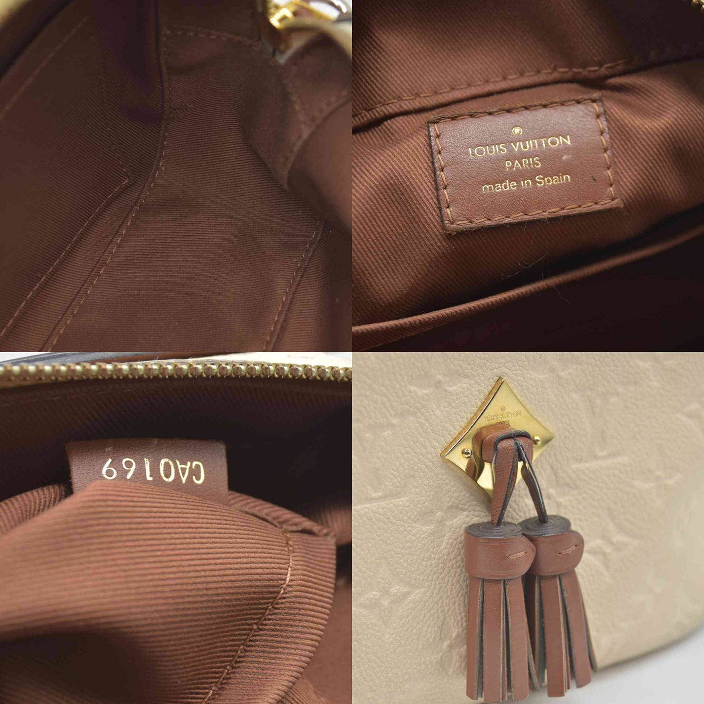 $1890 LOUIS VUITTON  Empreinte Saintonge Creme CA0169