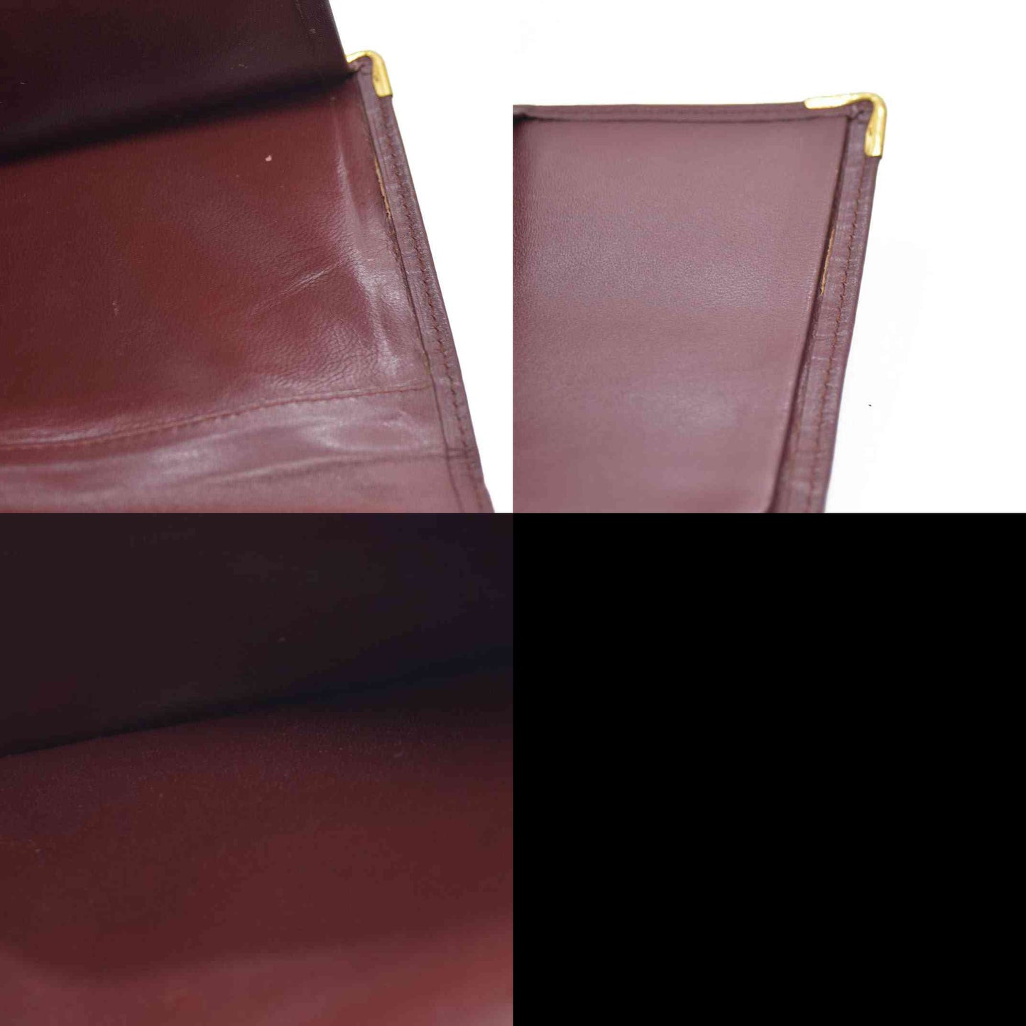 Must de Cartier Leather Long Bifold Wallet Bordeaux