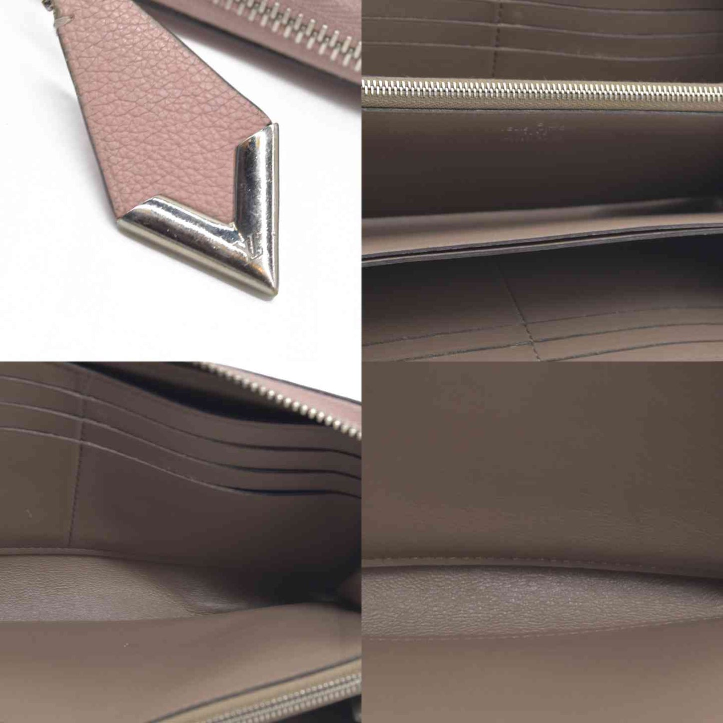 $1130 Louis Vuitton Comet Taurillon Leather Zip Zippy Long Wallet Pink MI0146 2016