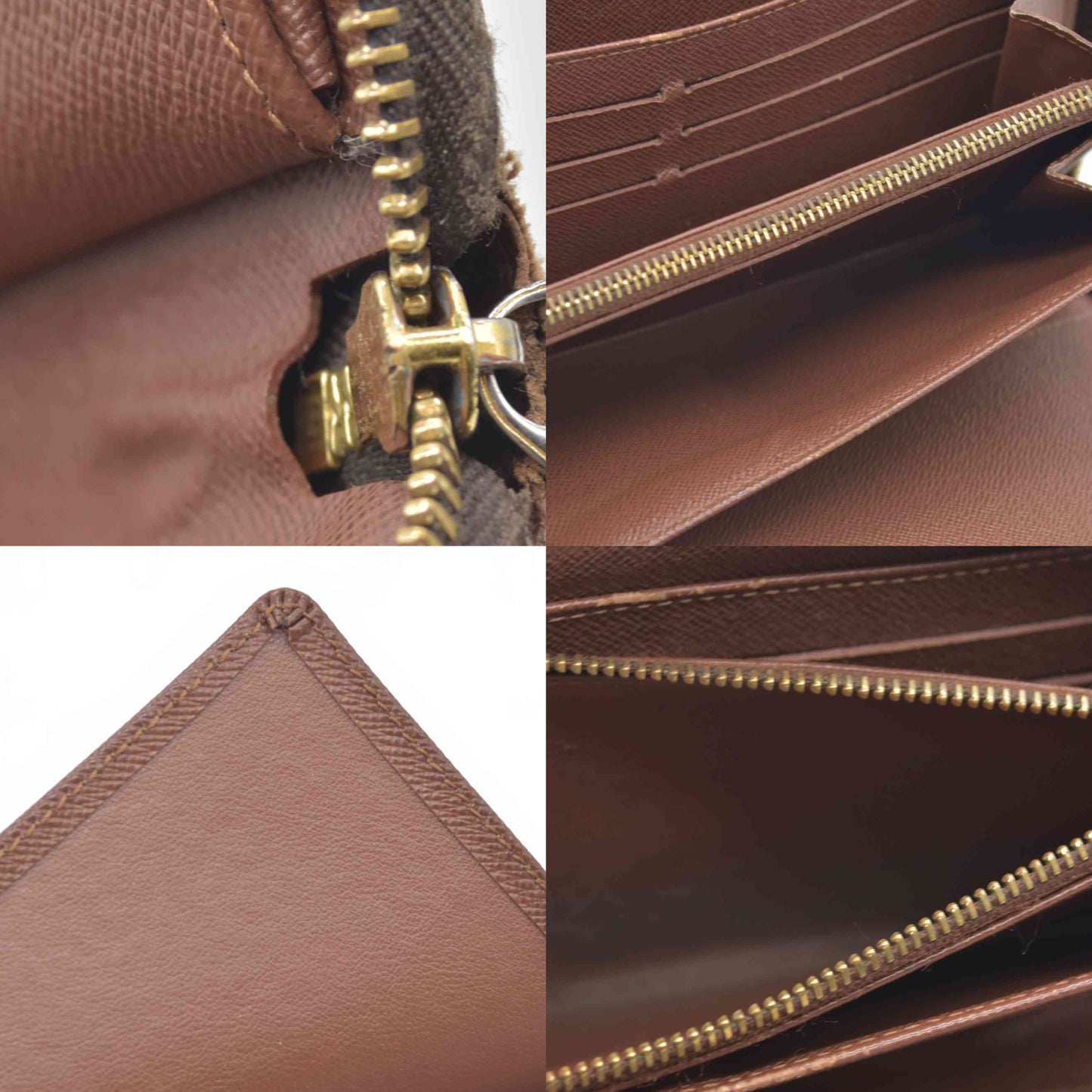 $1060 Louis Vuitton Monogram Zippy Zip Around Organizer Long Wallet Brown CA4135