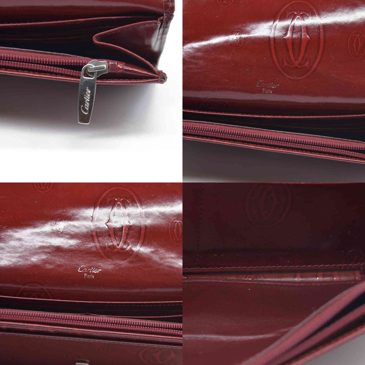 Cartier Patent Leather Continental Wallet