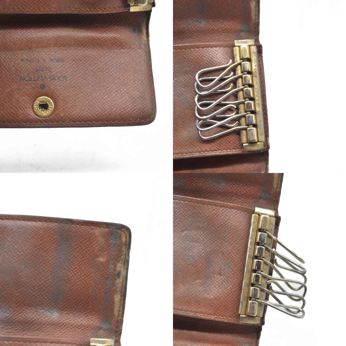 $345 Louis Vuitton Monogram Multicles 6 Ring Key Case Brown FL1903