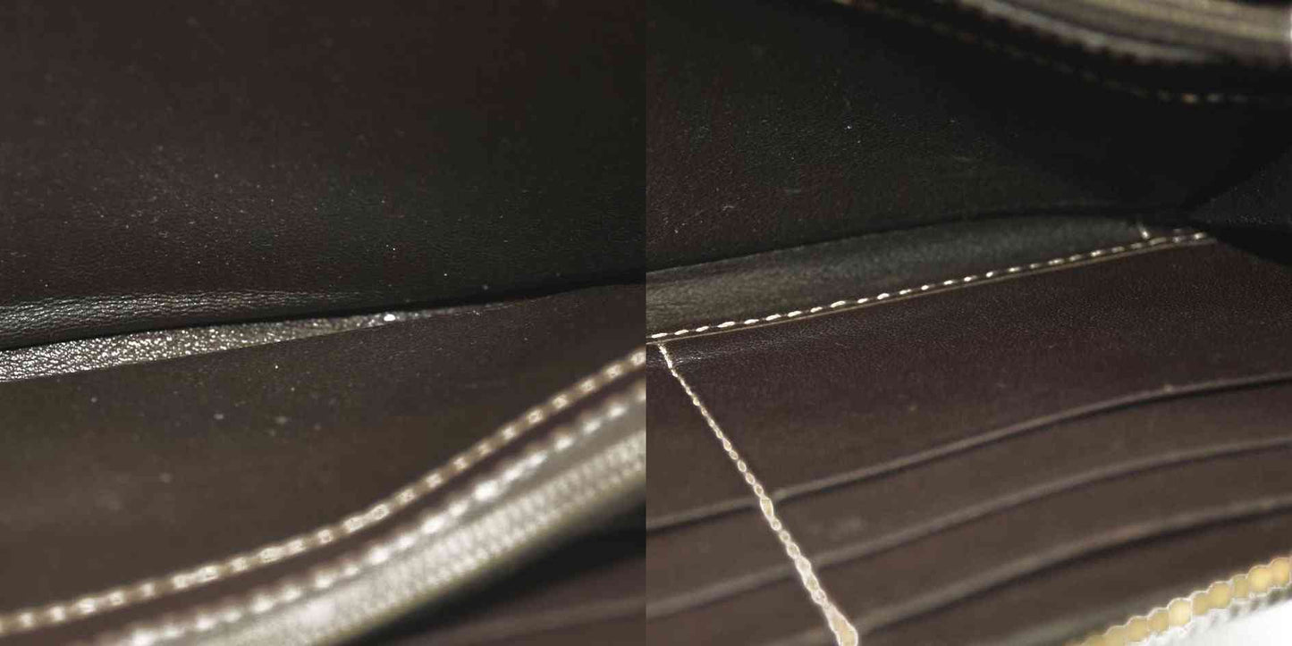 Gucci  Monogram Margaux Calfskin Lovely Zip Around Wallet Beige Ebony Cocoa